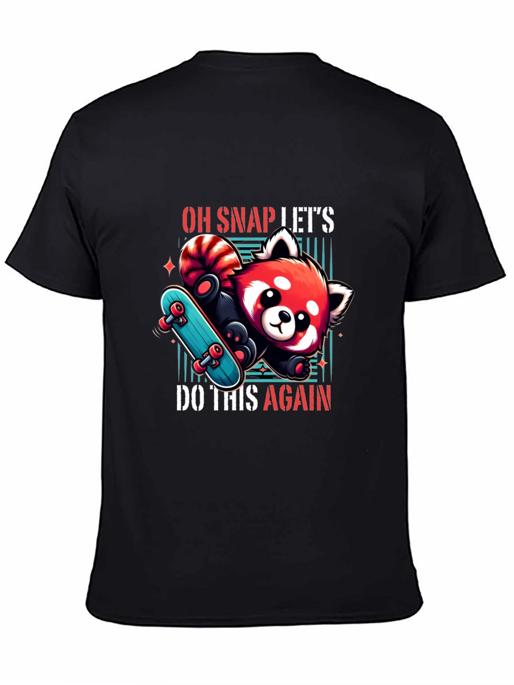 Cool Red Panda Skateboard Graphic Tee