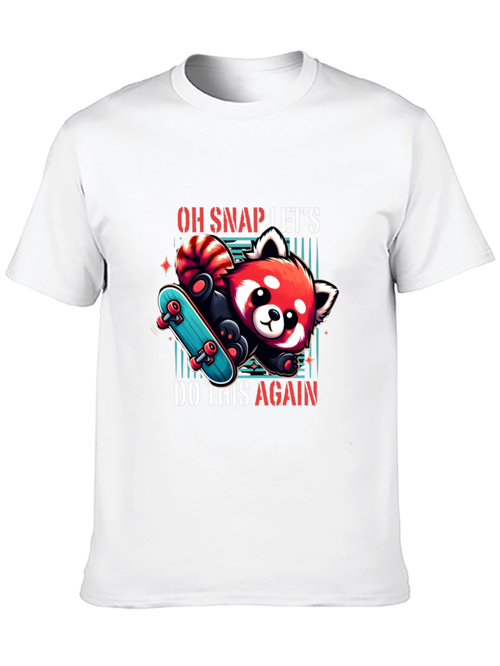 Cool Red Panda Skateboard Graphic Tee