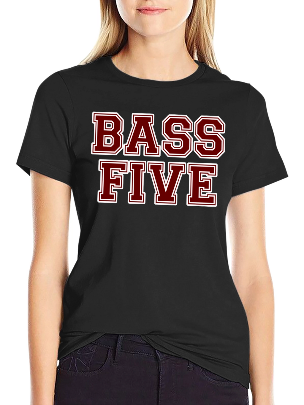 Bass Five Black Cotton T-Shirt
