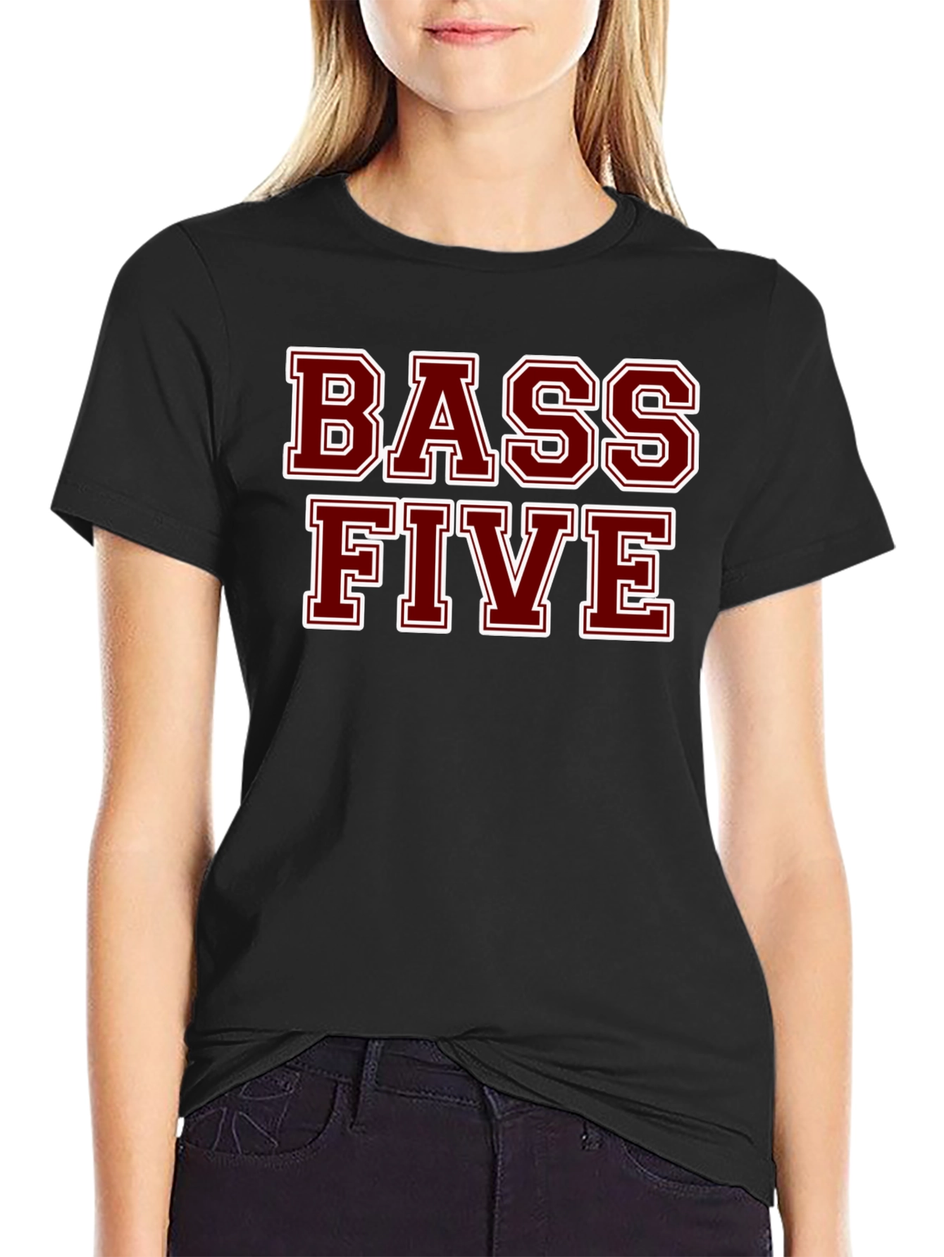 Bass Five Black Cotton T-Shirt