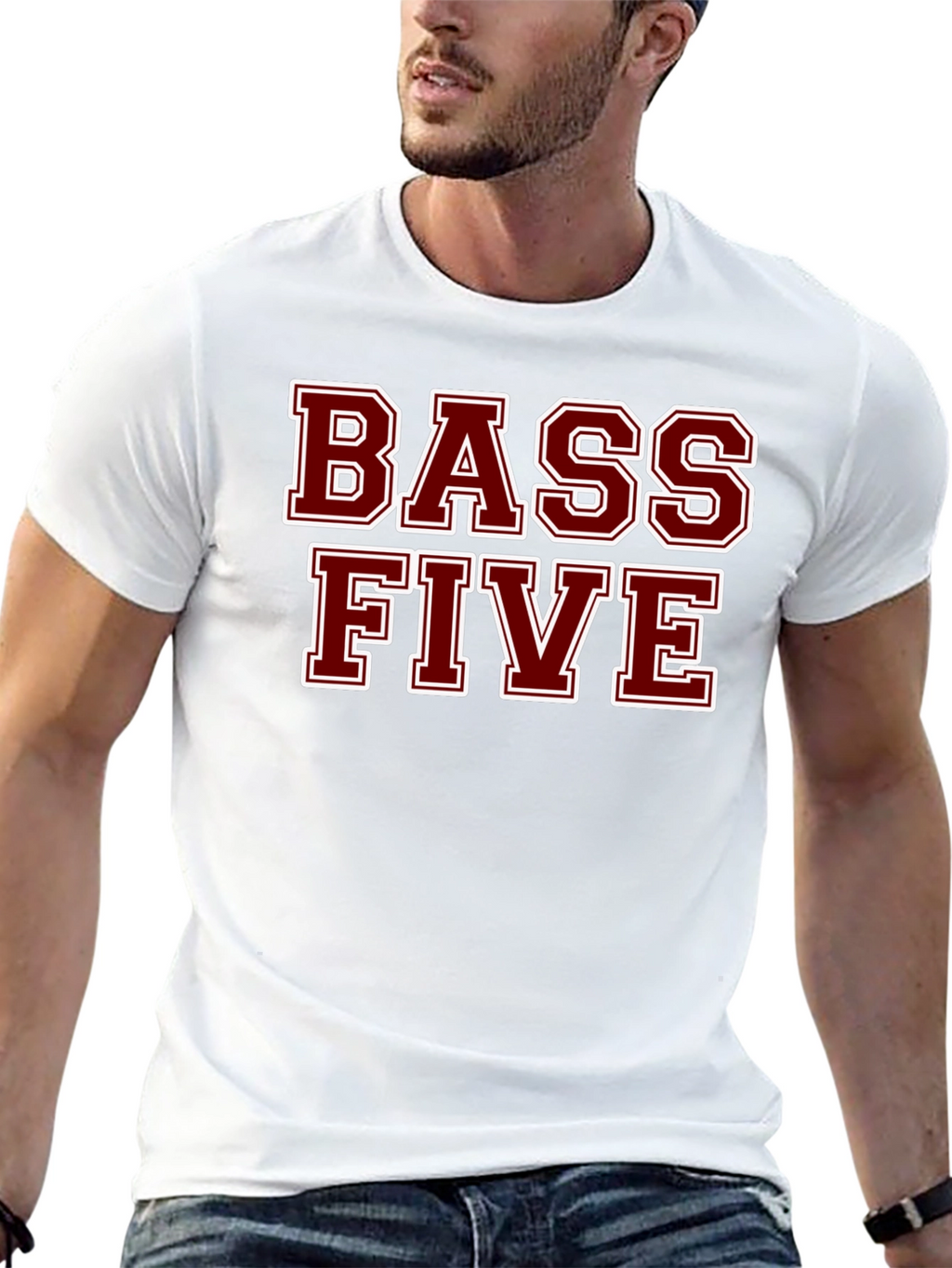 Bass Five Black Cotton T-Shirt