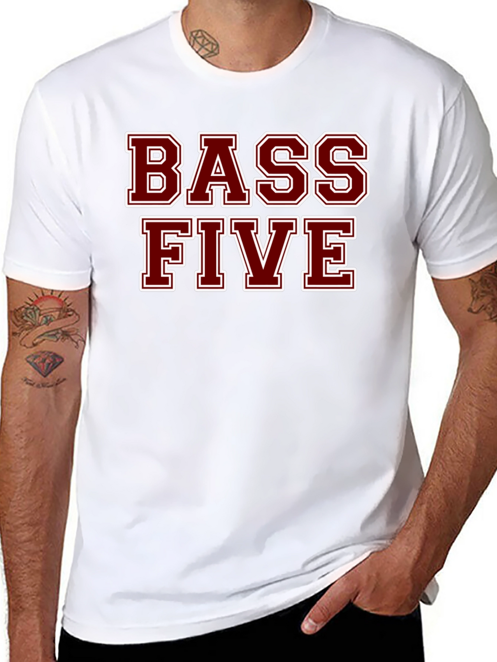 Bass Five Black Cotton T-Shirt