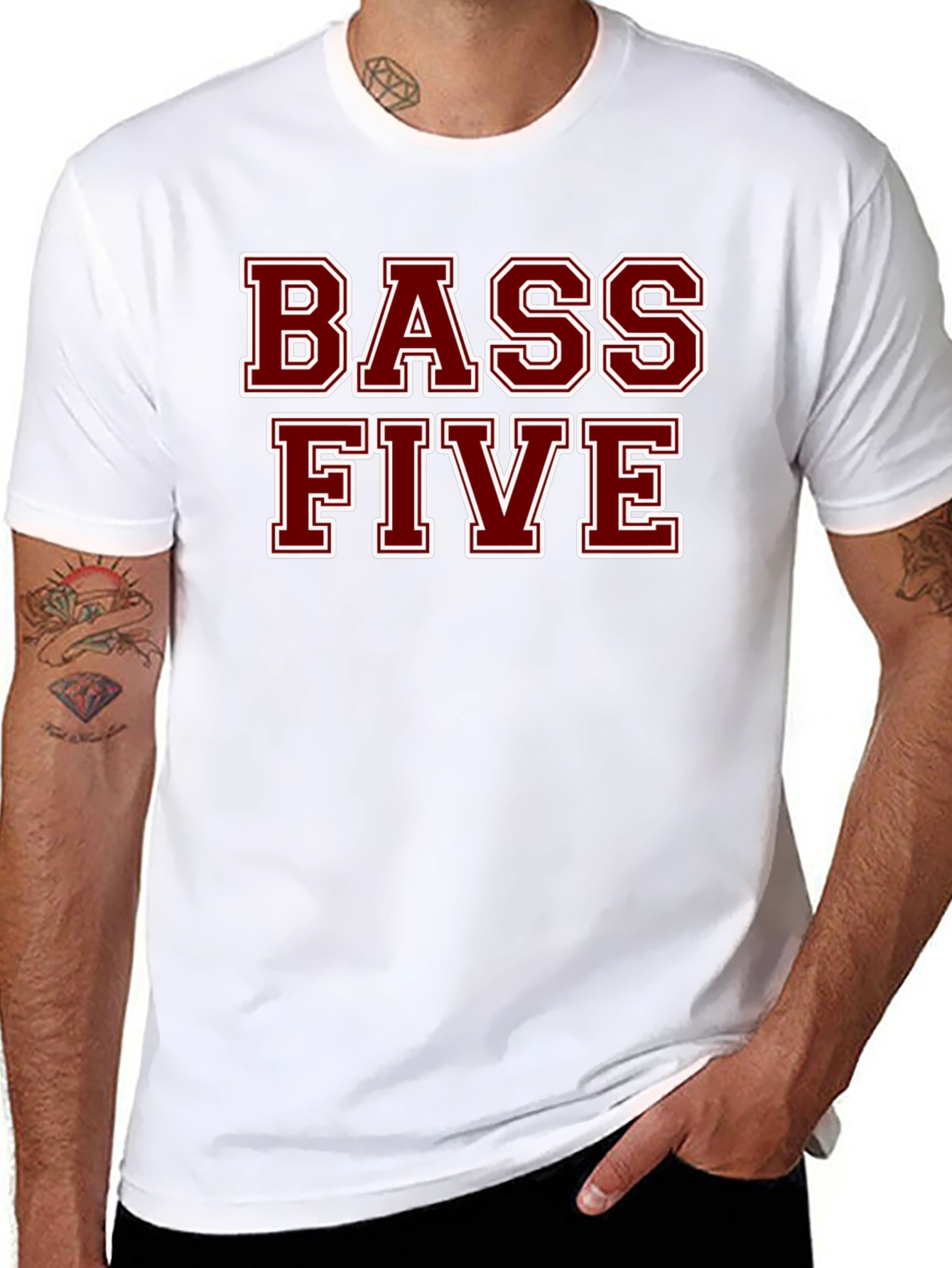 Bass Five Black Cotton T-Shirt