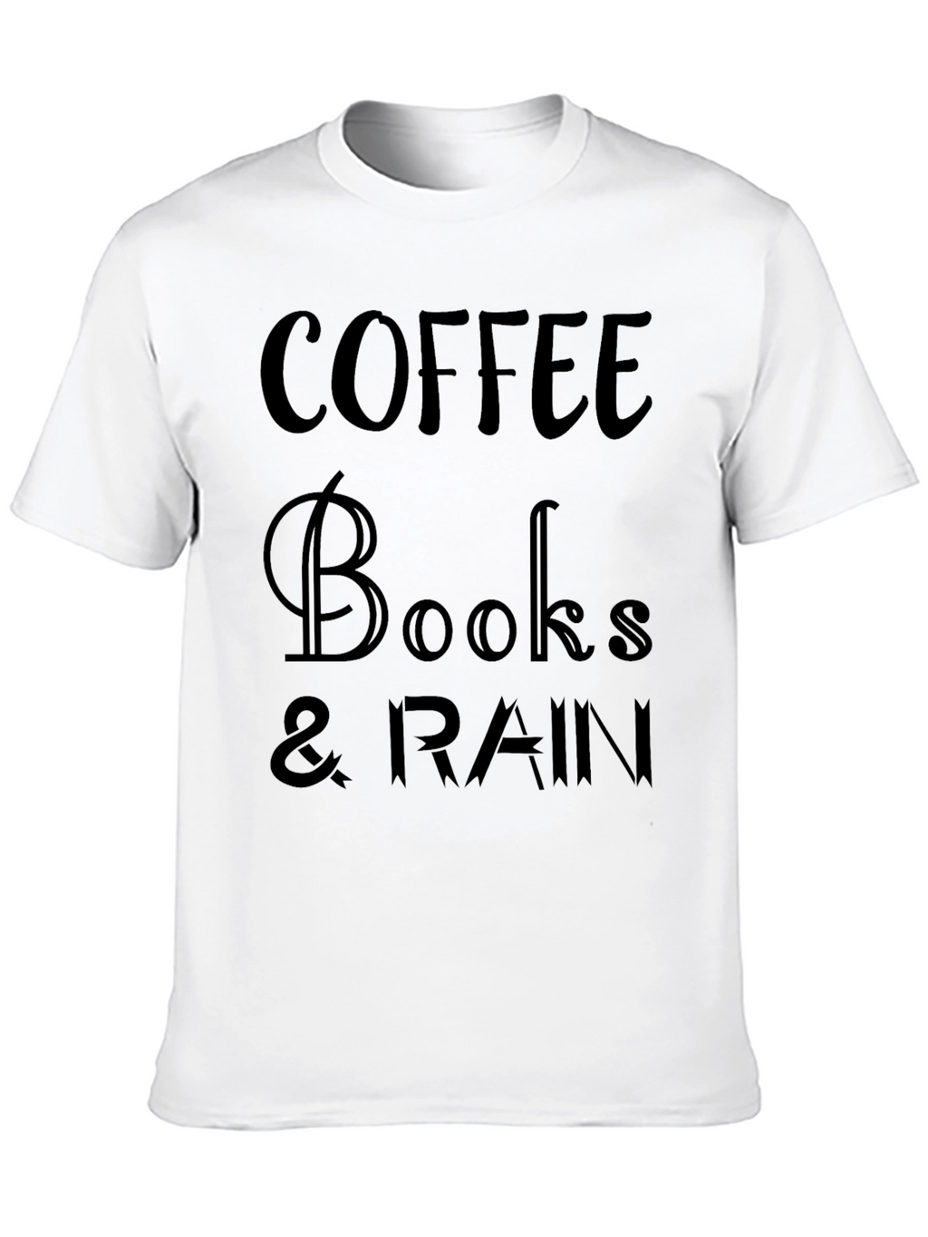 Coffee Books & Rain Black Graphic Tee