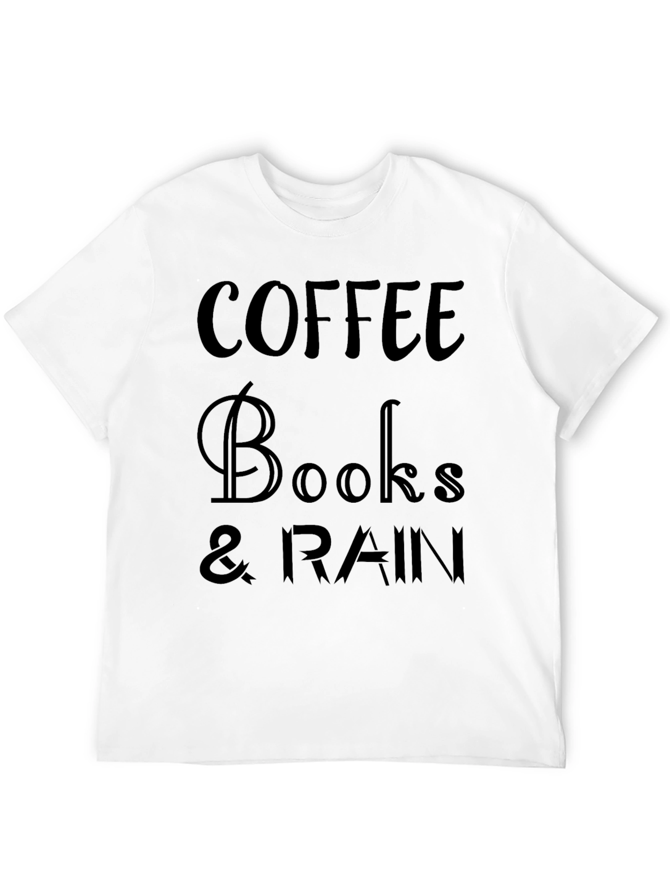 Coffee Books & Rain Black Graphic Tee