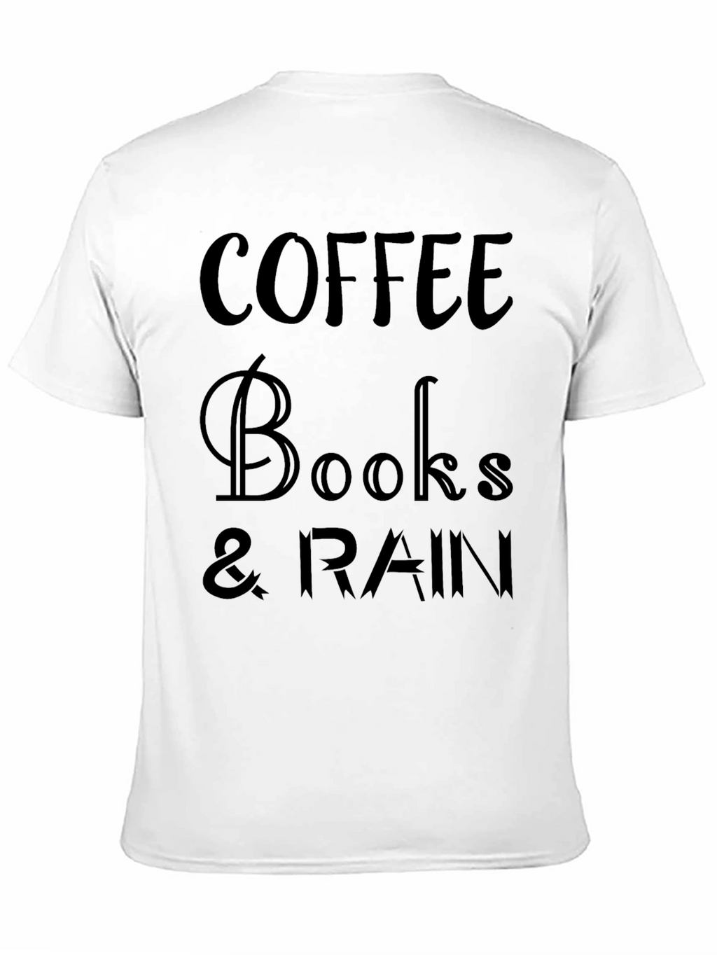 Coffee Books & Rain Black Graphic Tee