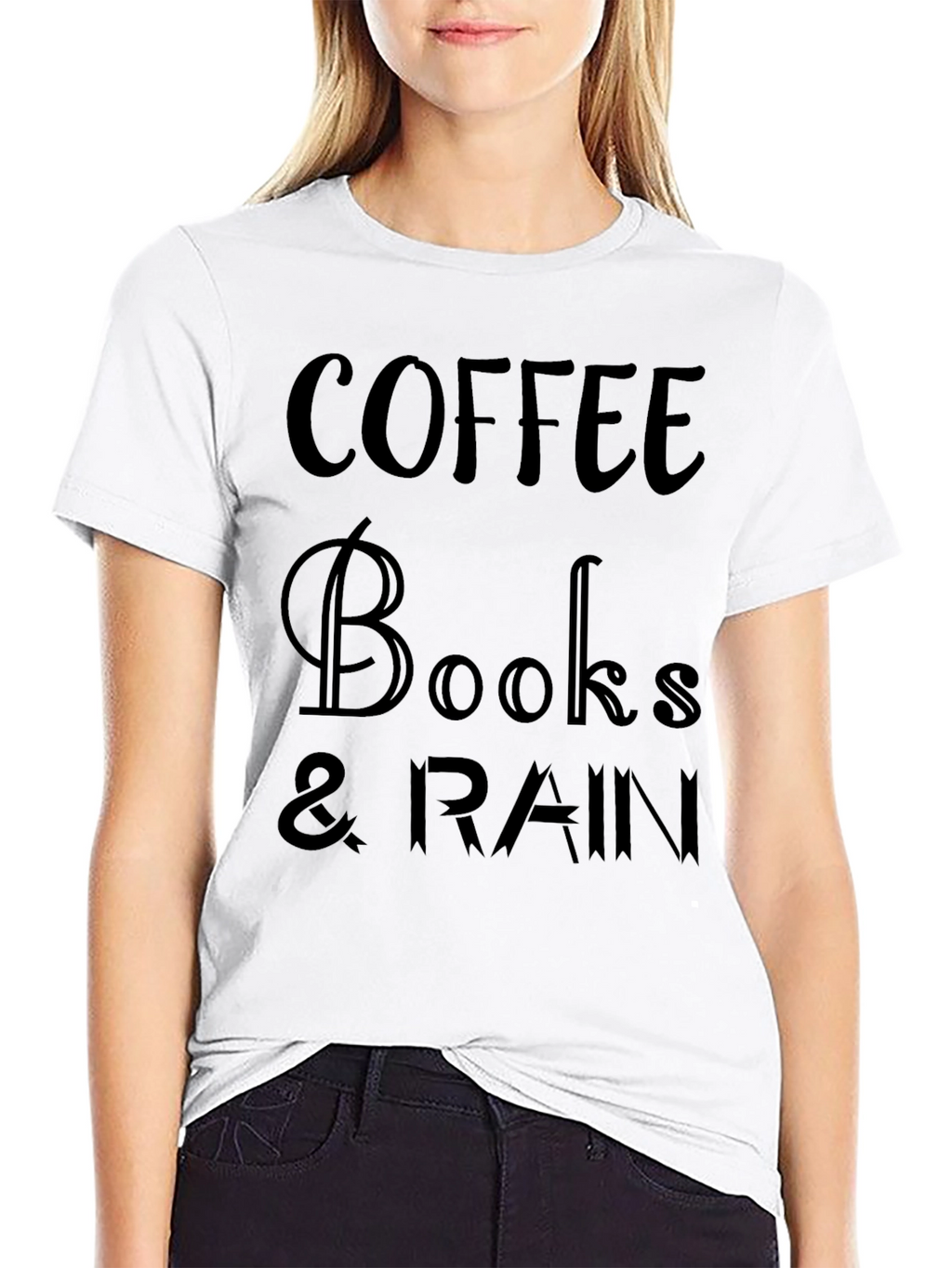 Coffee Books & Rain Black Graphic Tee