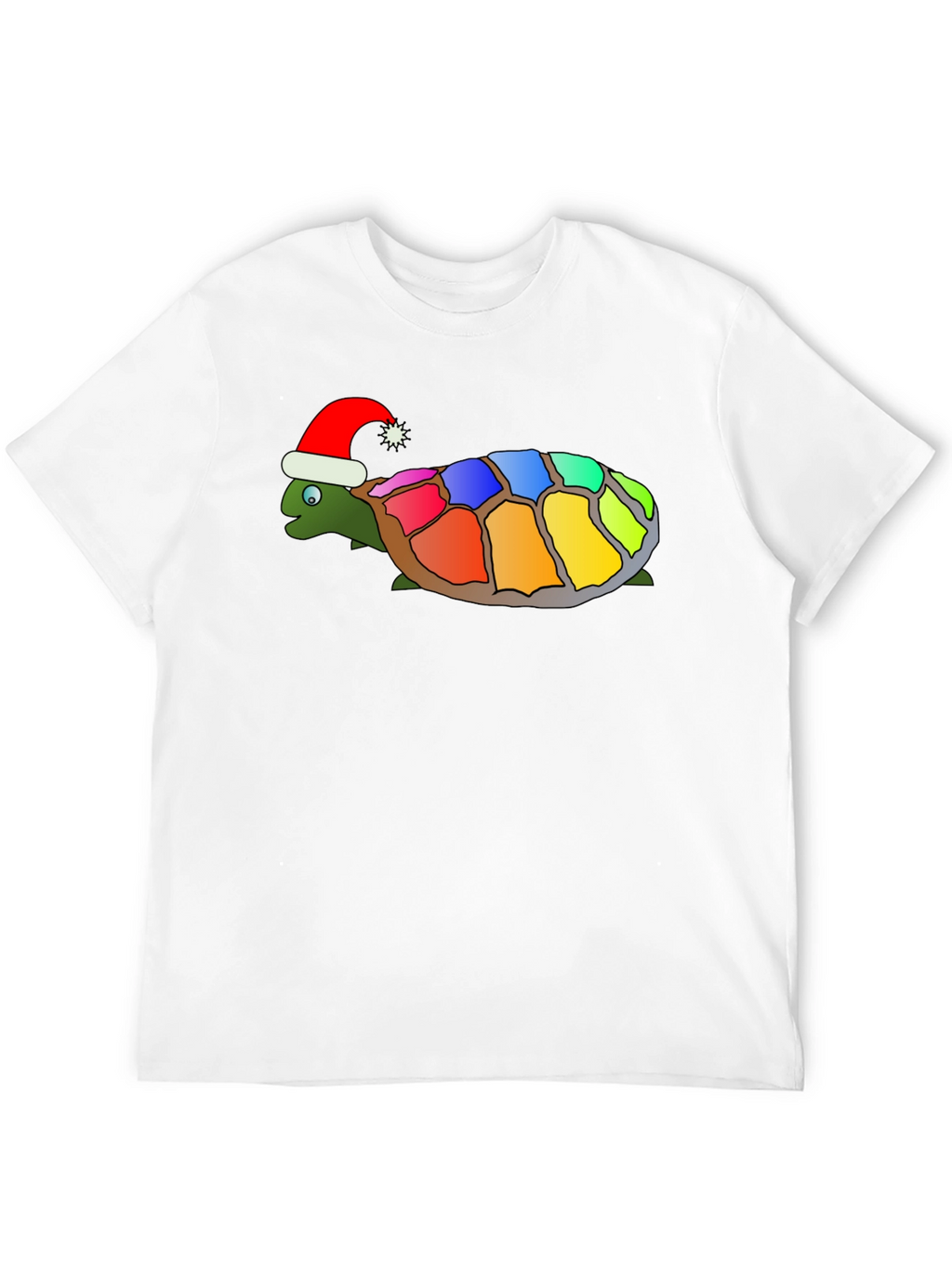 Festive Rainbow Turtle Graphic Tee