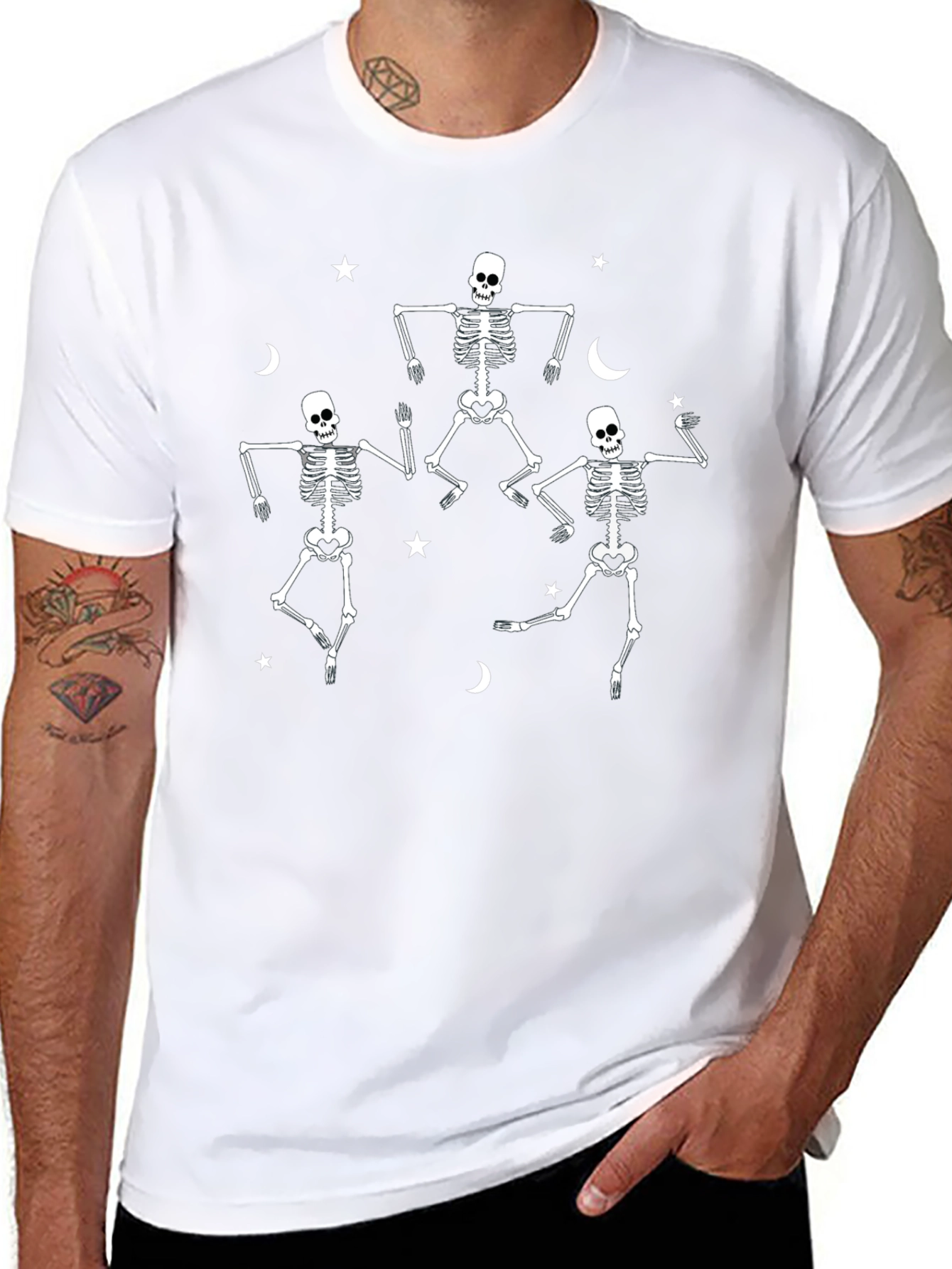 Dancing Skeletons Graphic Tee - Halloween Fun