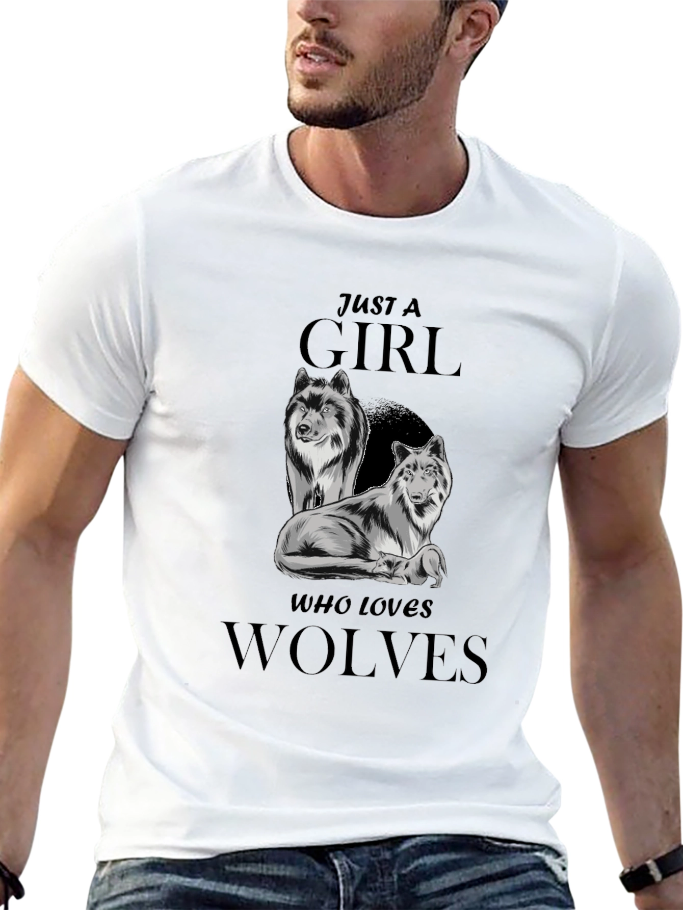 Just a Girl Who Loves Wolves Graphic Tee