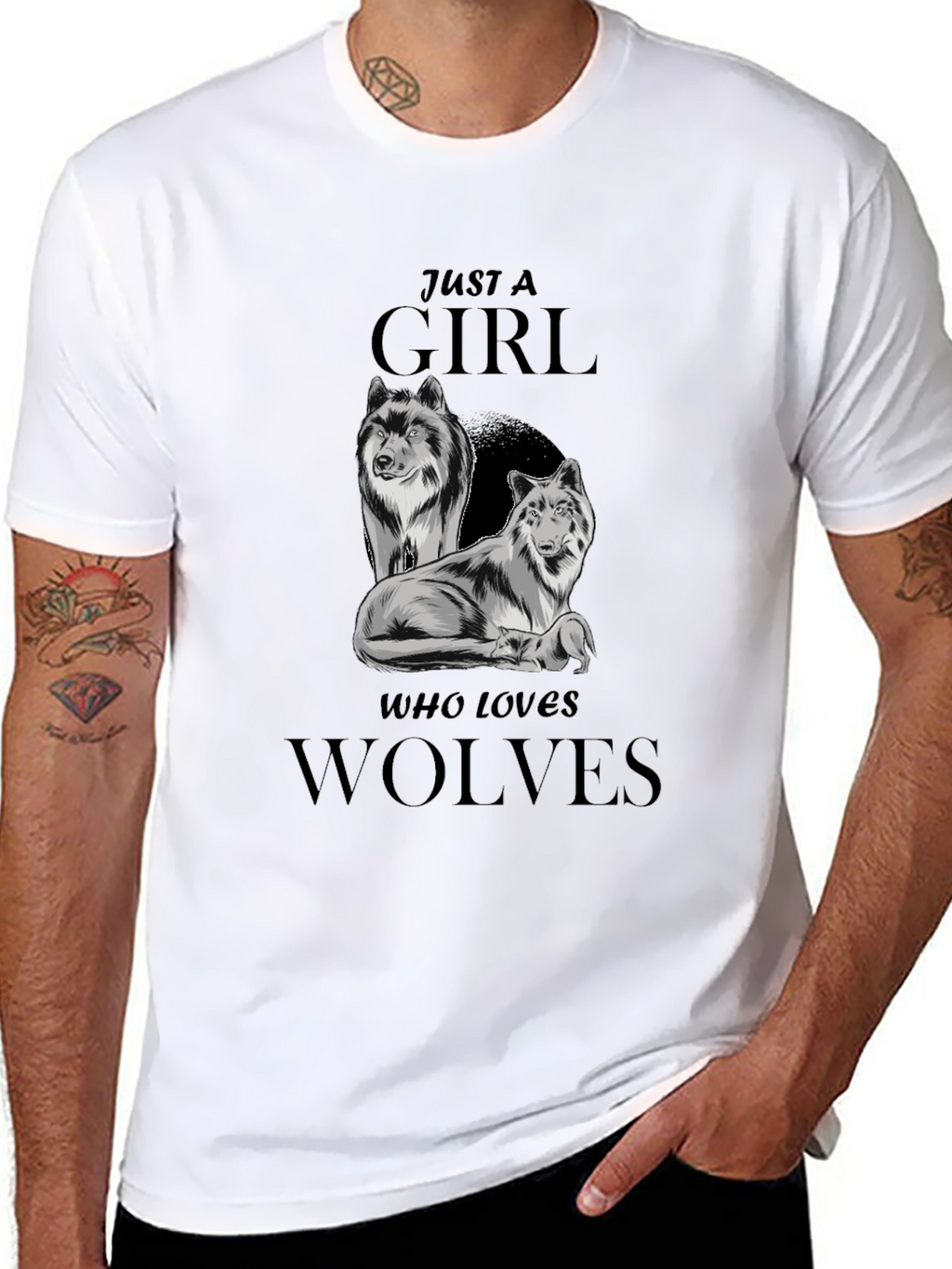 Just a Girl Who Loves Wolves Graphic Tee