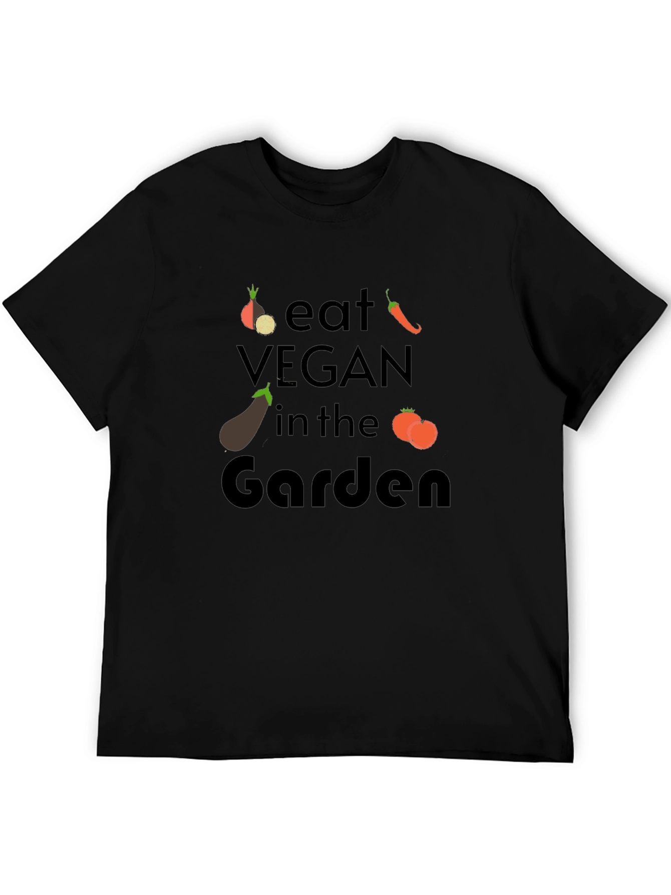 Eat Vegan in the Garden Black T-Shirt