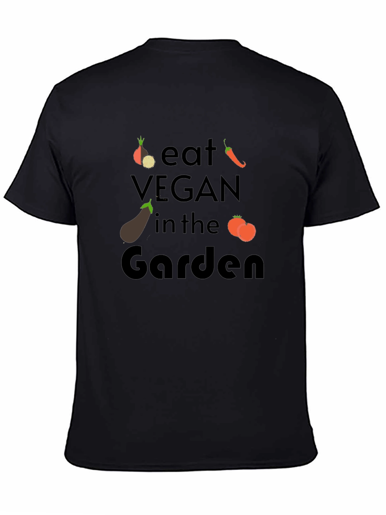 Eat Vegan in the Garden Black T-Shirt