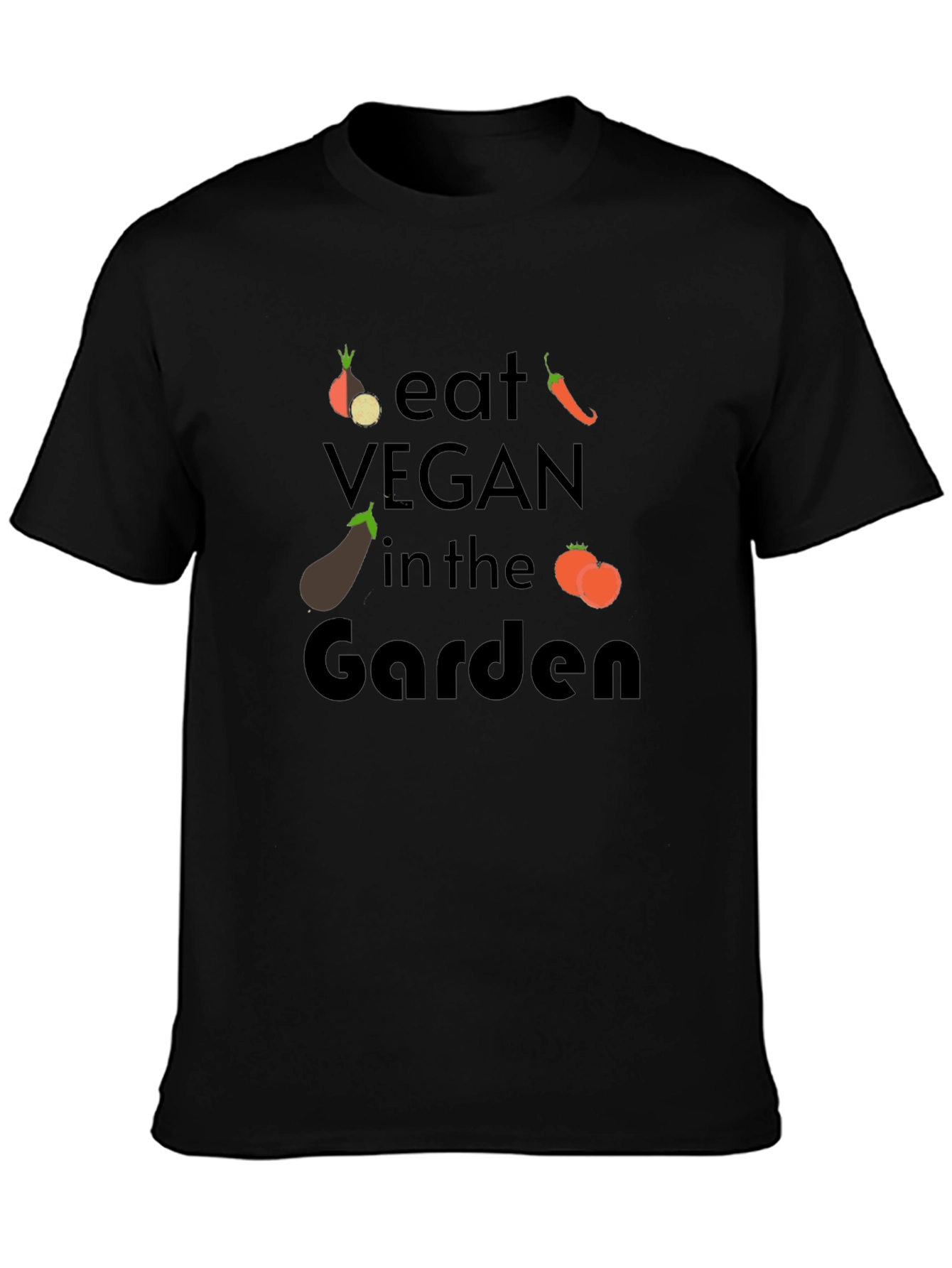 Eat Vegan in the Garden Black T-Shirt