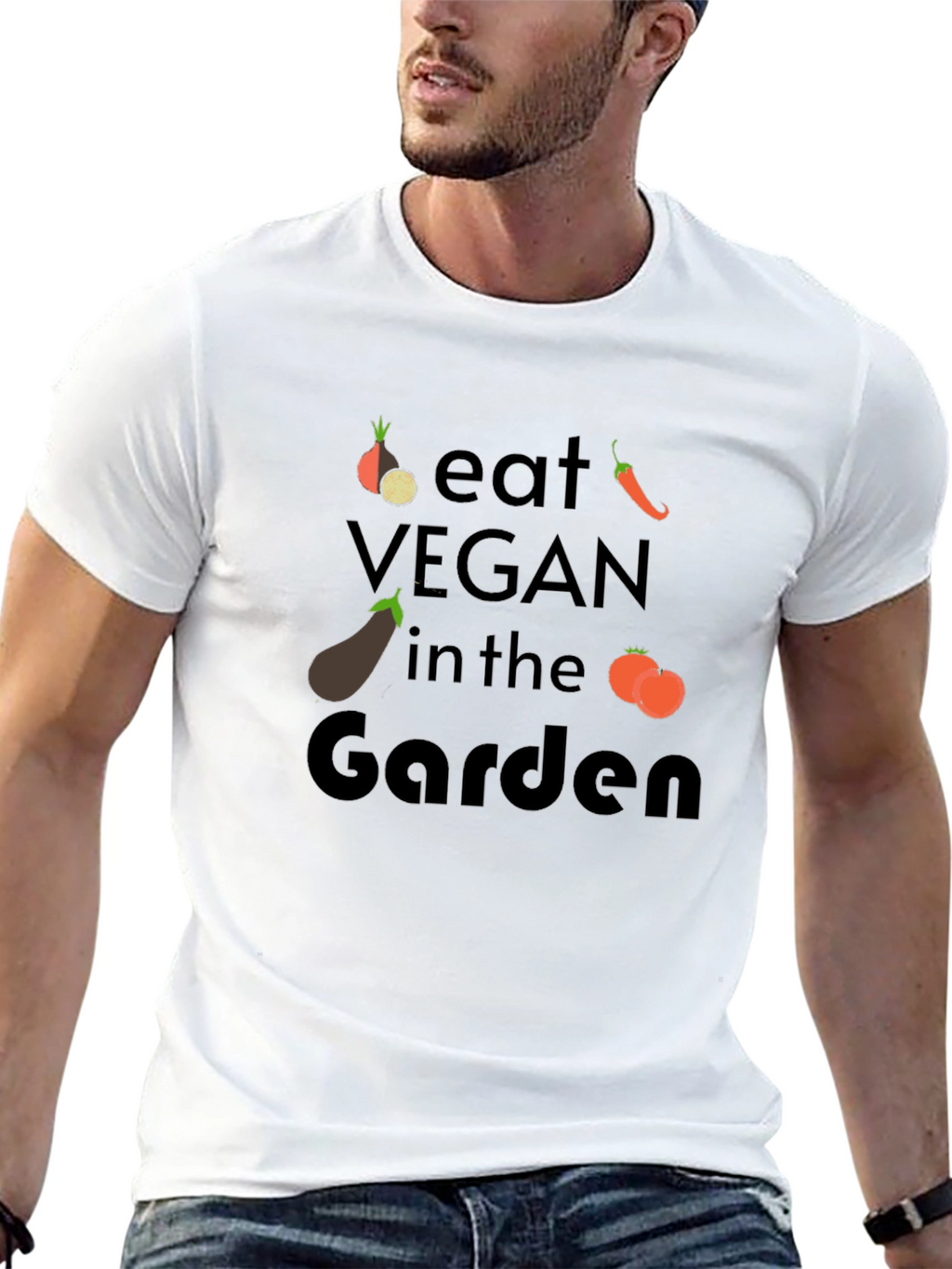 Eat Vegan in the Garden Black T-Shirt