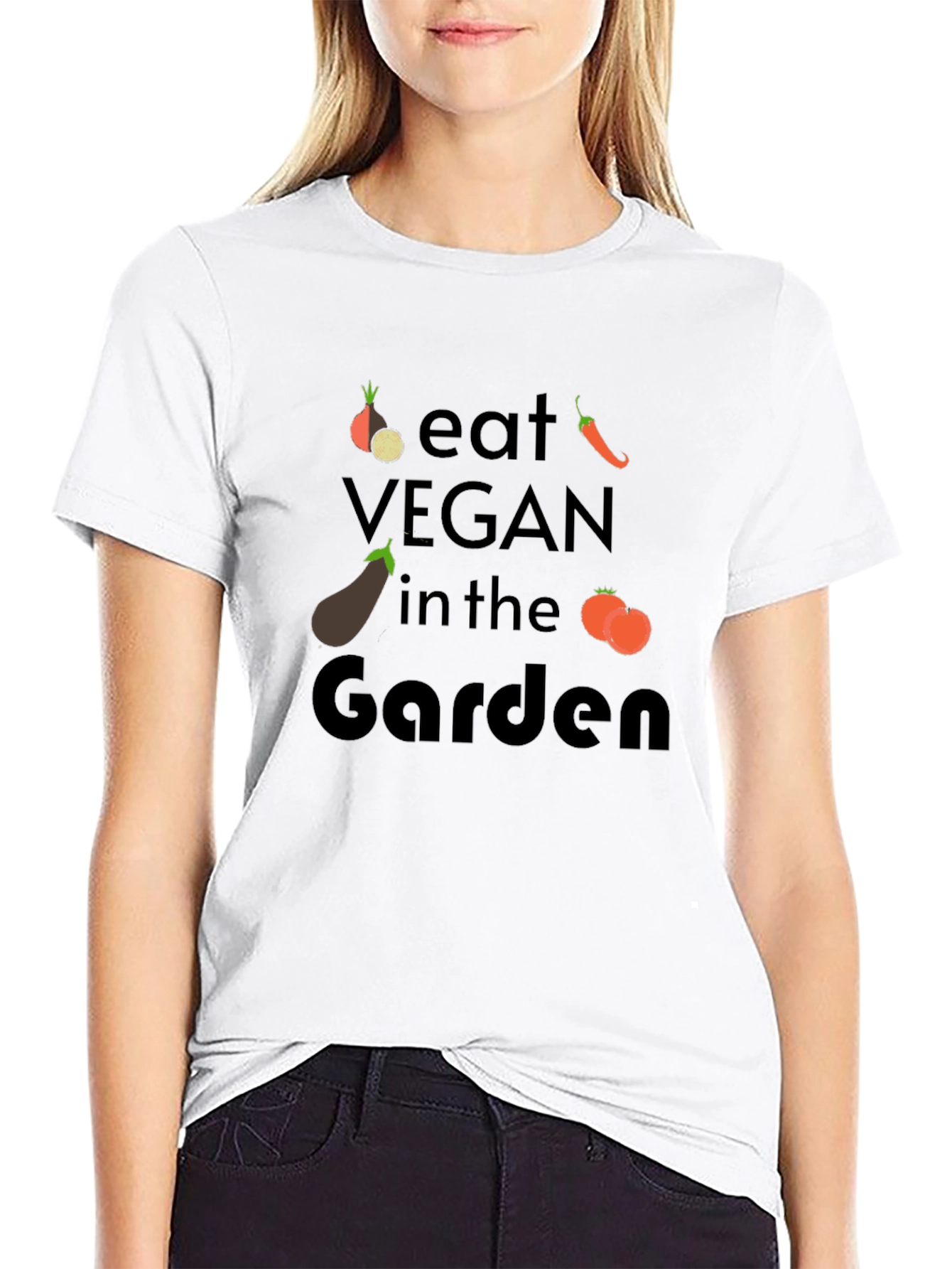 Eat Vegan in the Garden Black T-Shirt