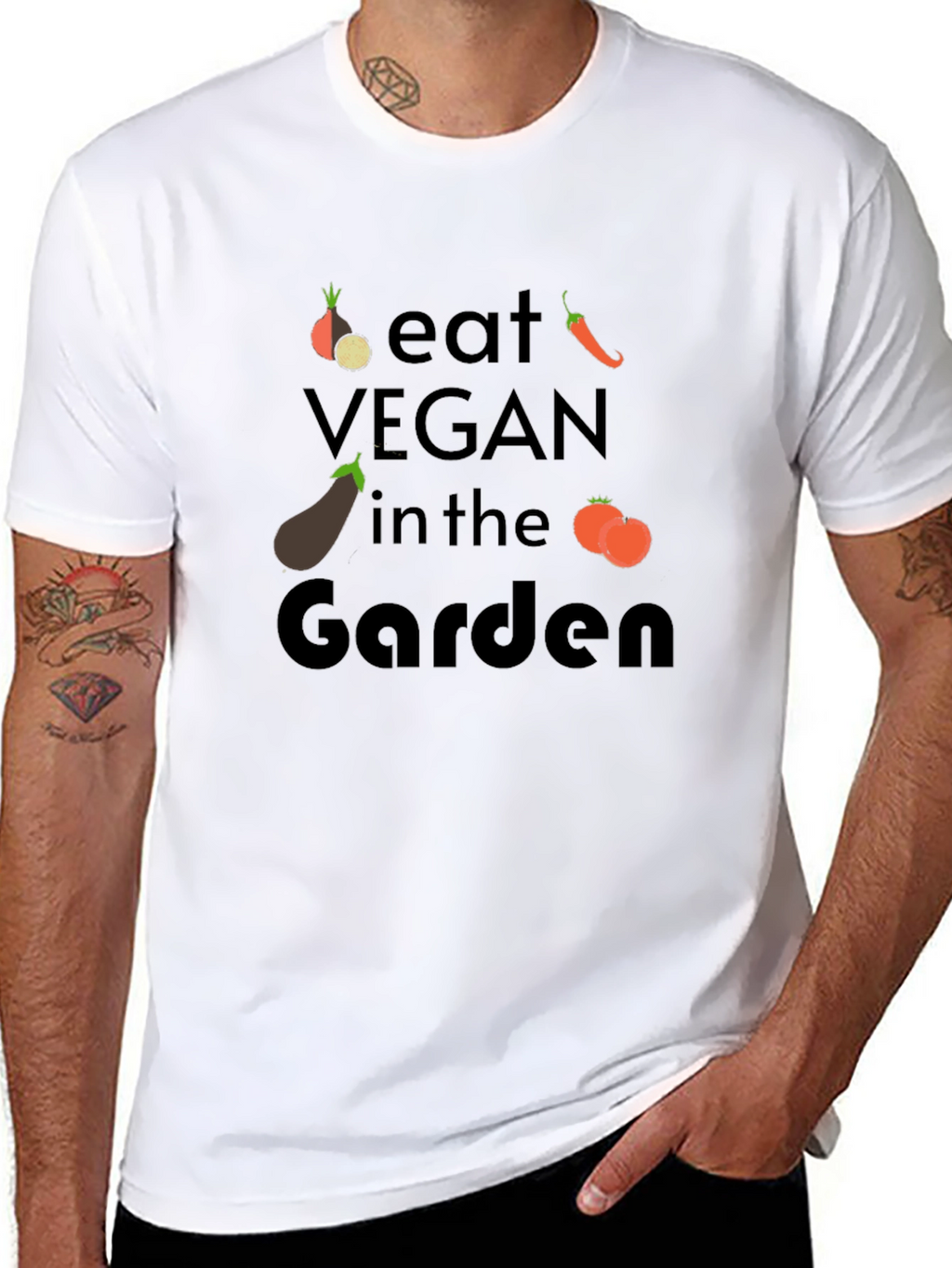 Eat Vegan in the Garden Black T-Shirt