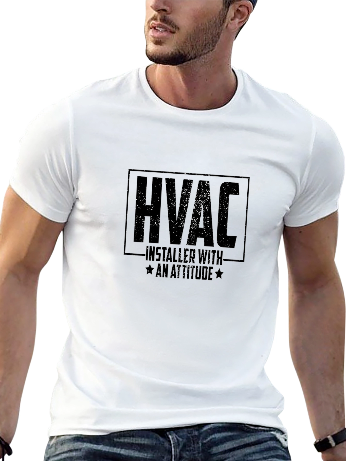 HVAC Installer Attitude Black T-Shirt