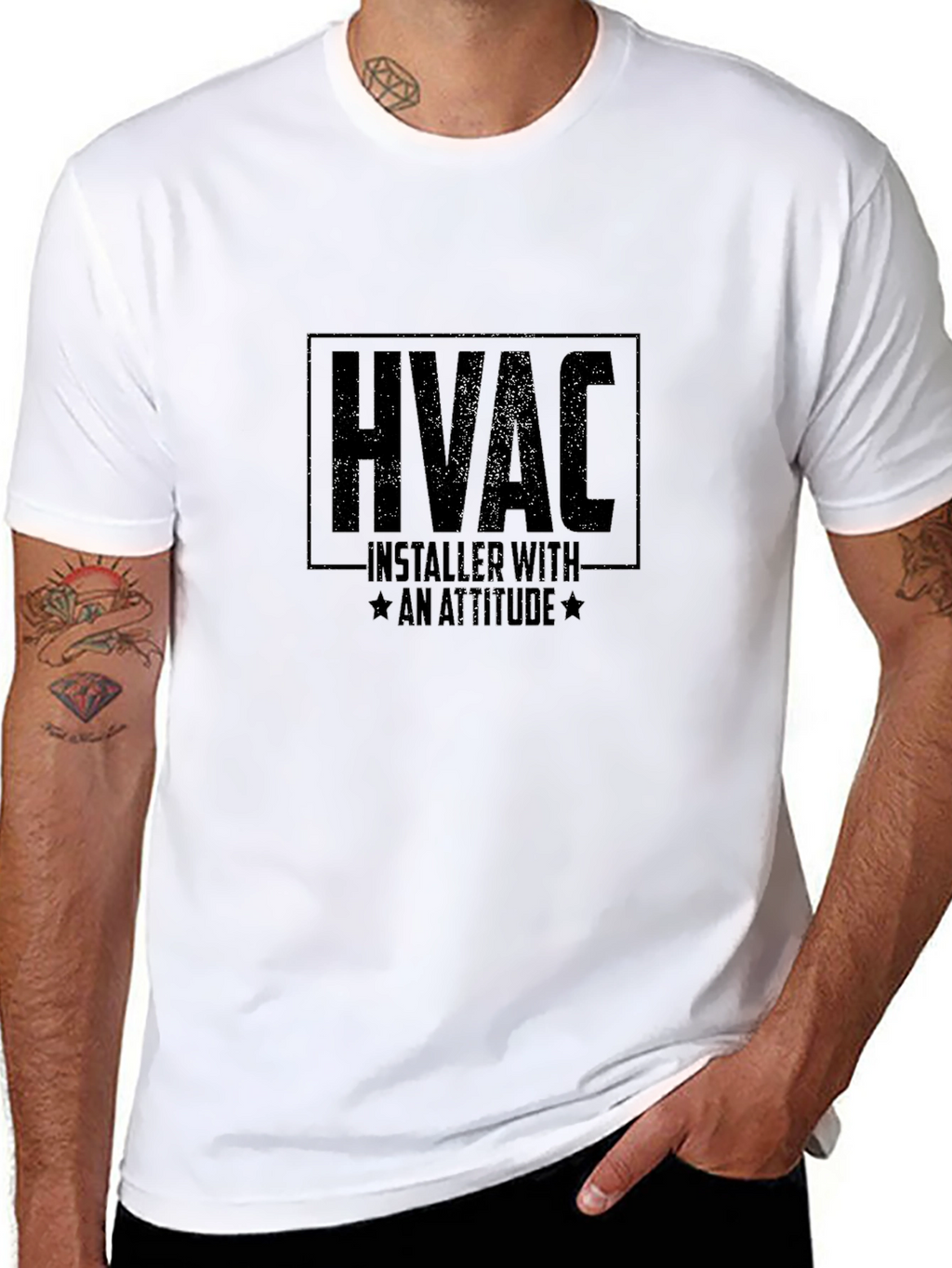 HVAC Installer Attitude Black T-Shirt