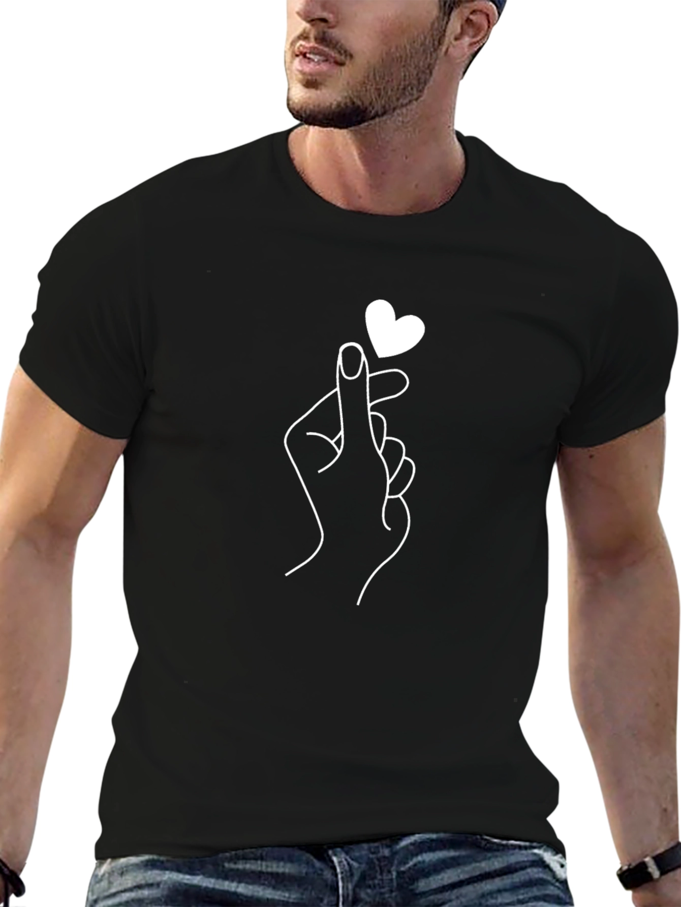 Korean Heart Finger T-Shirt