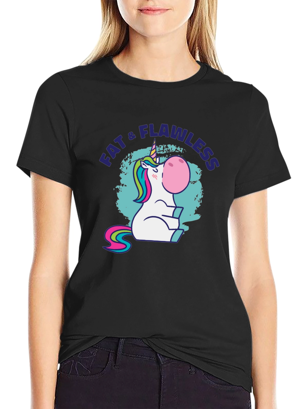 Fat & Flawless Unicorn Graphic T-Shirt