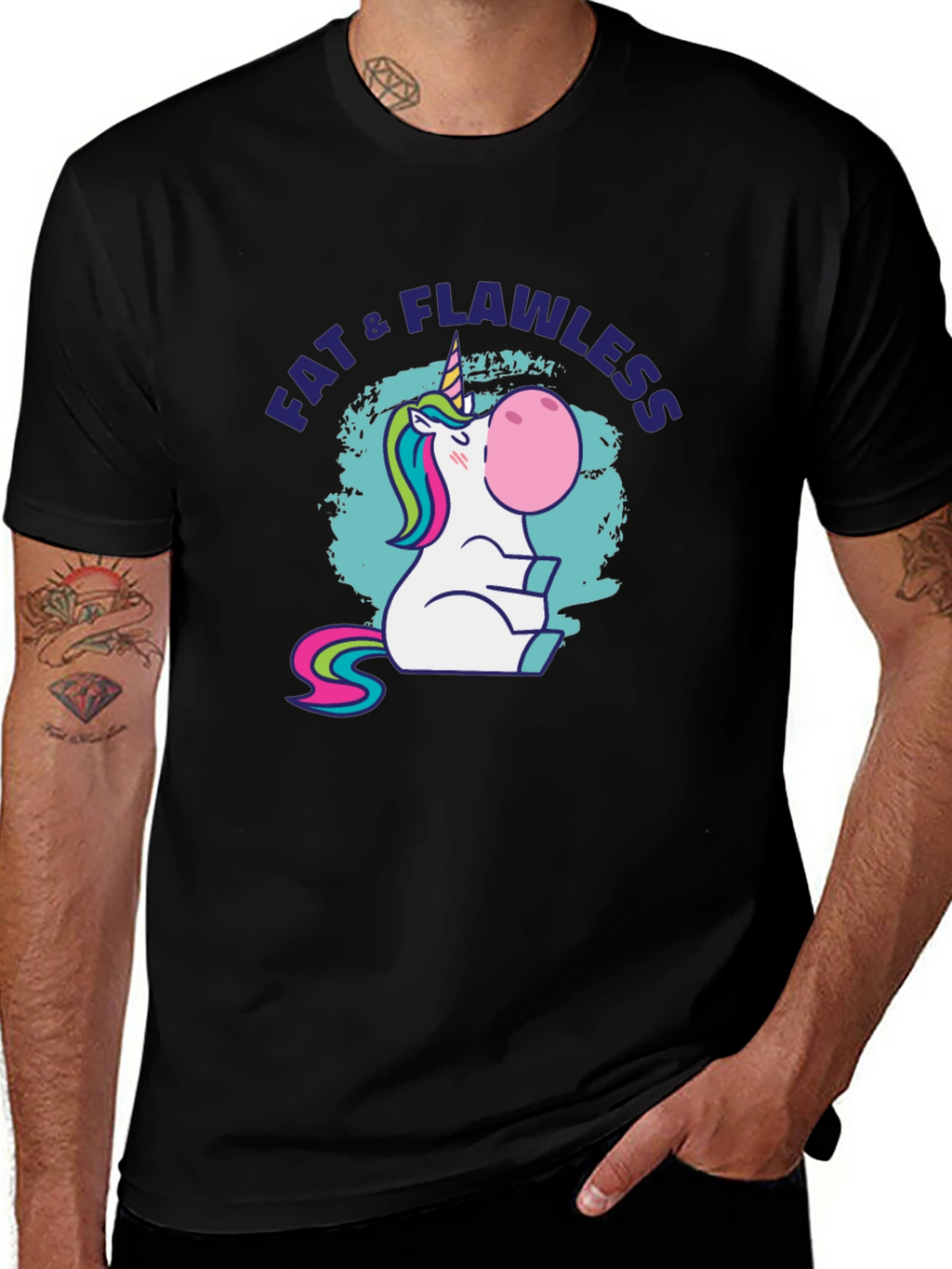 Fat & Flawless Unicorn Graphic T-Shirt