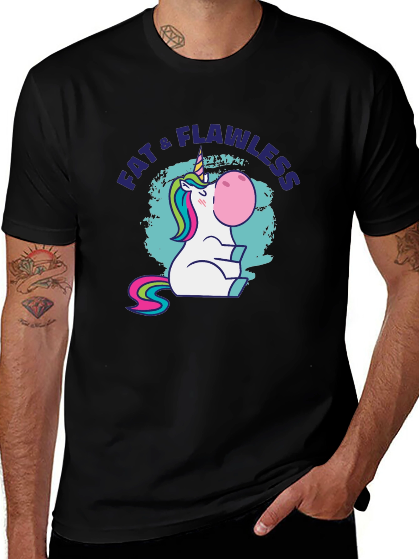 Fat & Flawless Unicorn Graphic T-Shirt