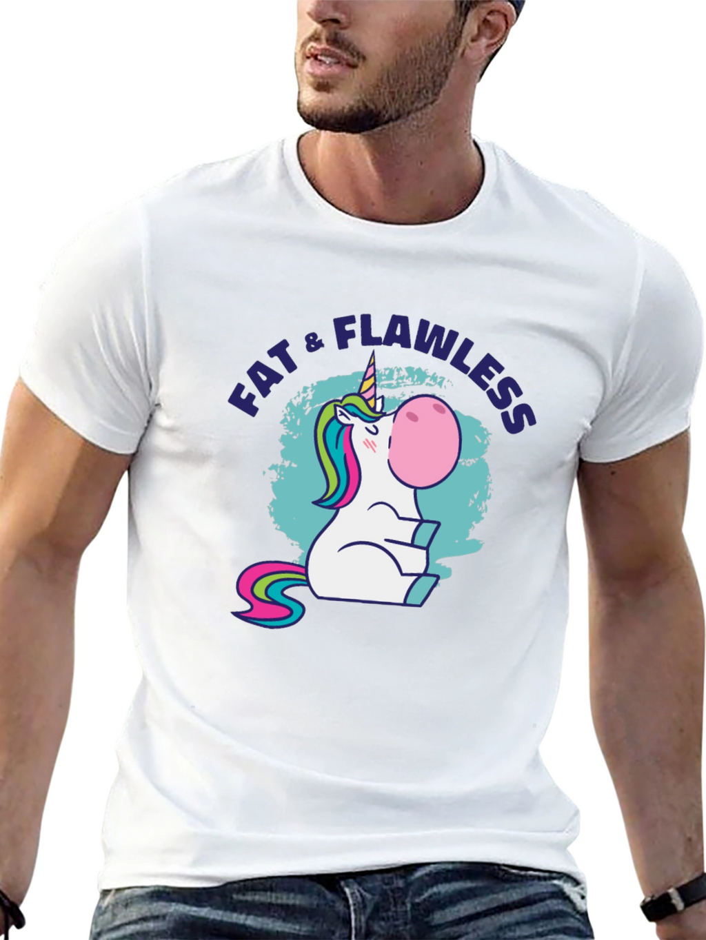 Fat & Flawless Unicorn Graphic T-Shirt