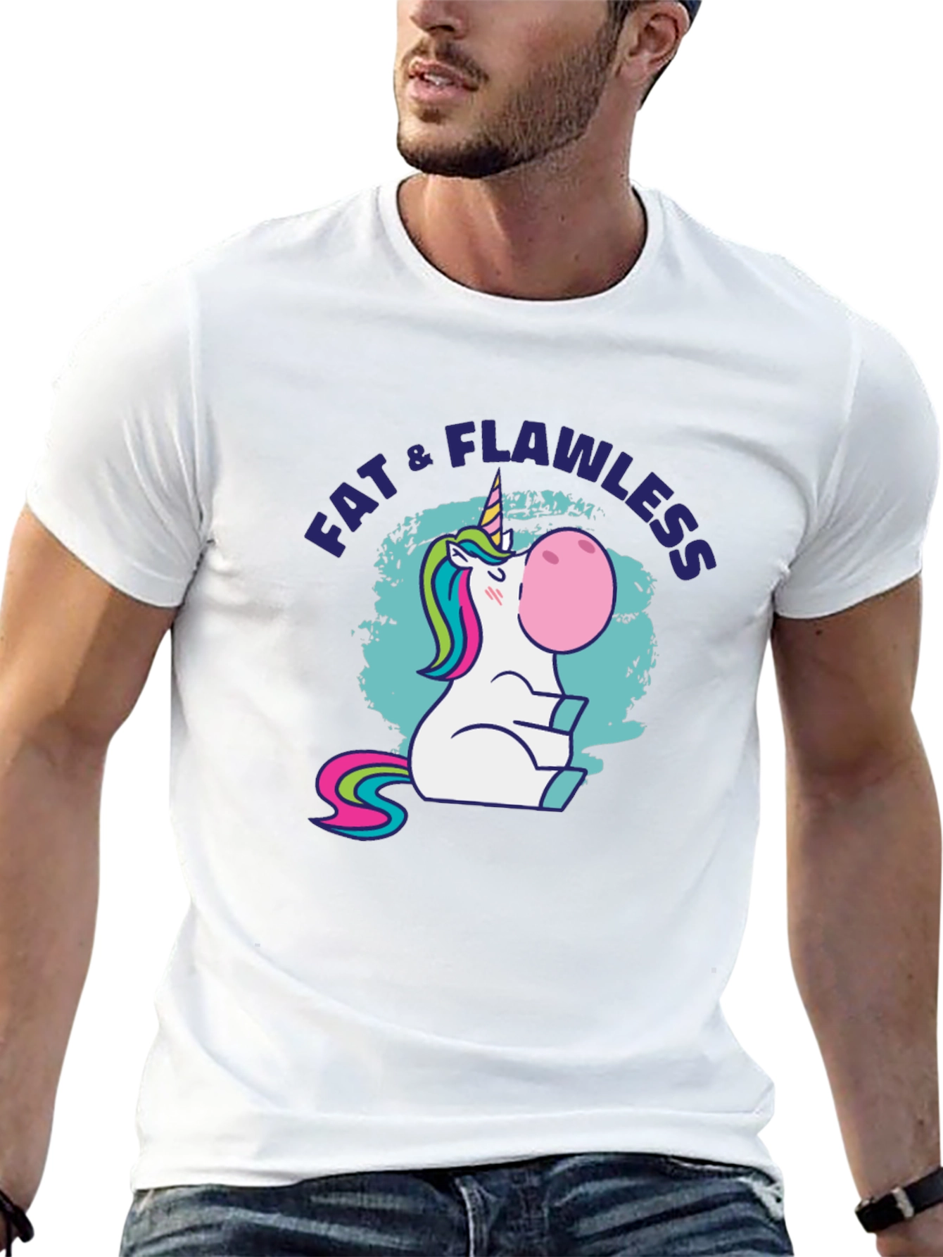 Fat & Flawless Unicorn Graphic T-Shirt