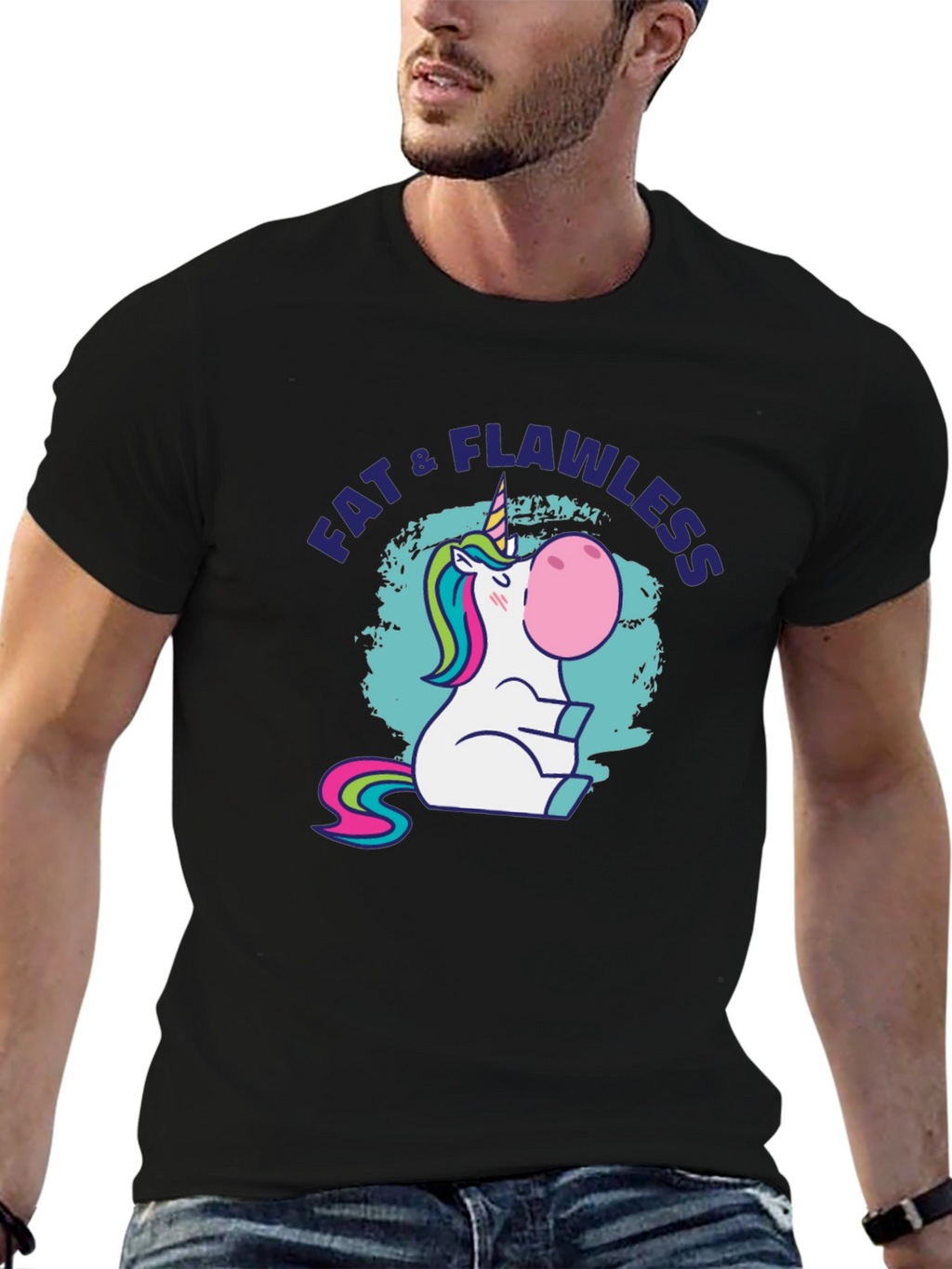 Fat & Flawless Unicorn Graphic T-Shirt