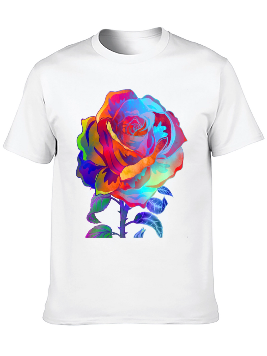 Vibrant Rose Graphic Tee - Mens Black T-Shirt