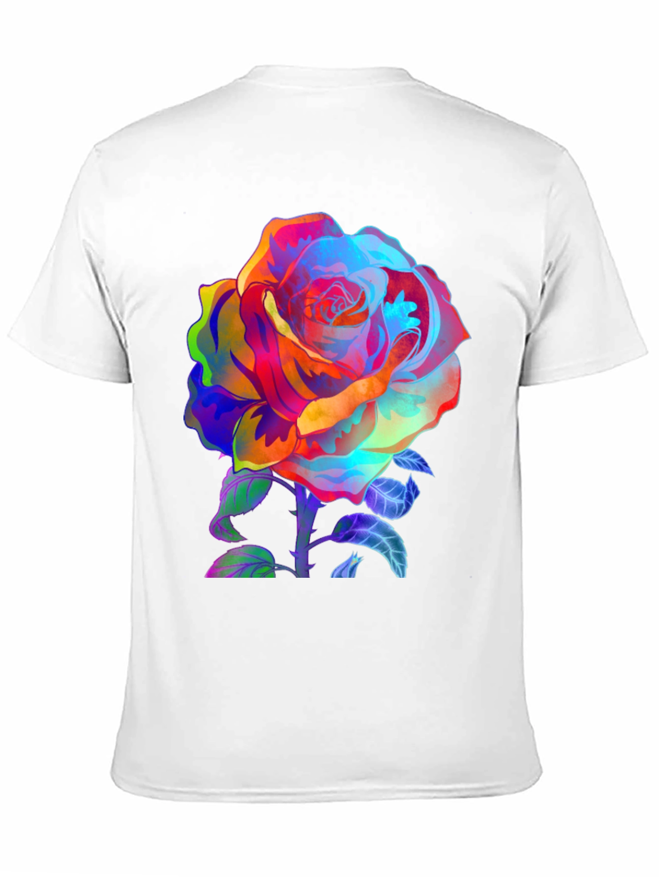 Vibrant Rose Graphic Tee - Mens Black T-Shirt