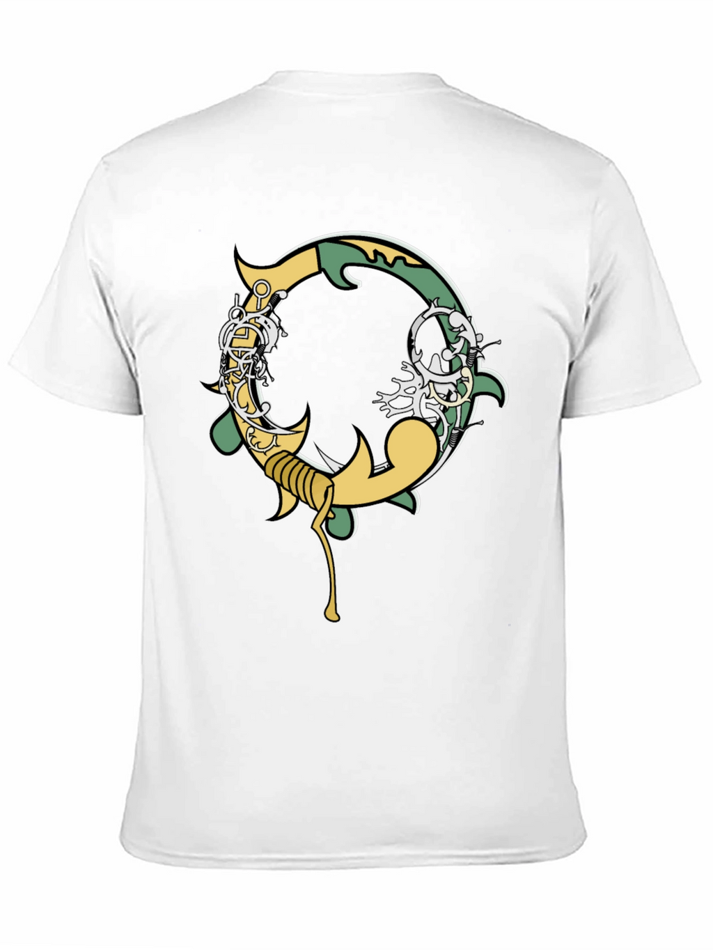 Black Graphic Tee - Ornate Initial O Design