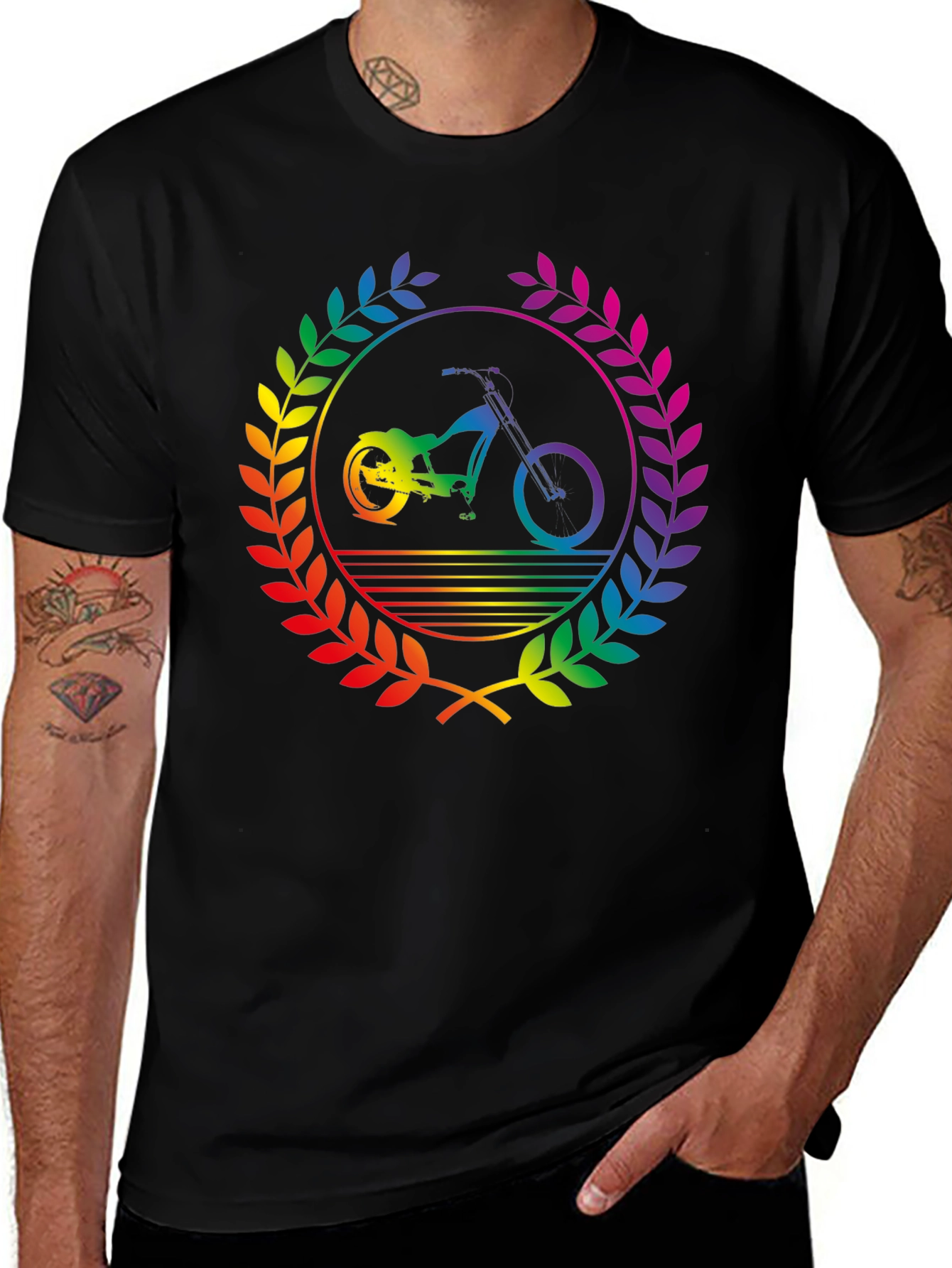 Rainbow Bike T-Shirt - Pride Design