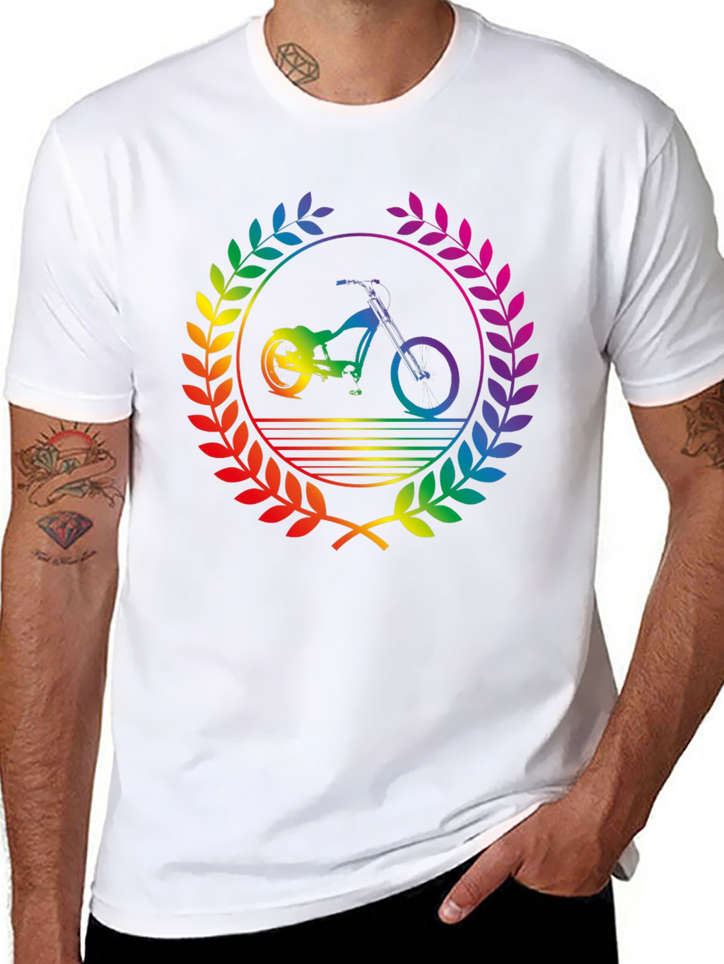 Rainbow Bike T-Shirt - Pride Design