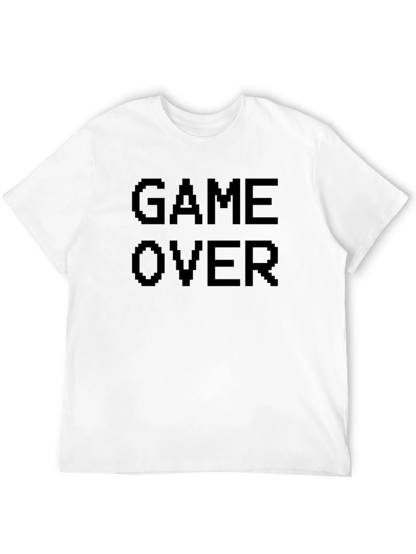 Game Over Pixel Art Black T-Shirt