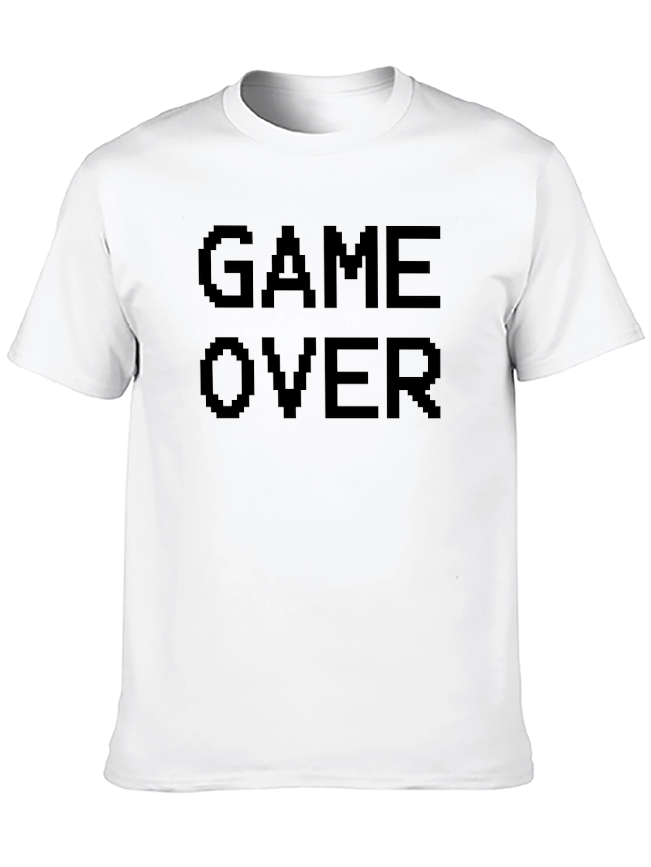 Game Over Pixel Art Black T-Shirt