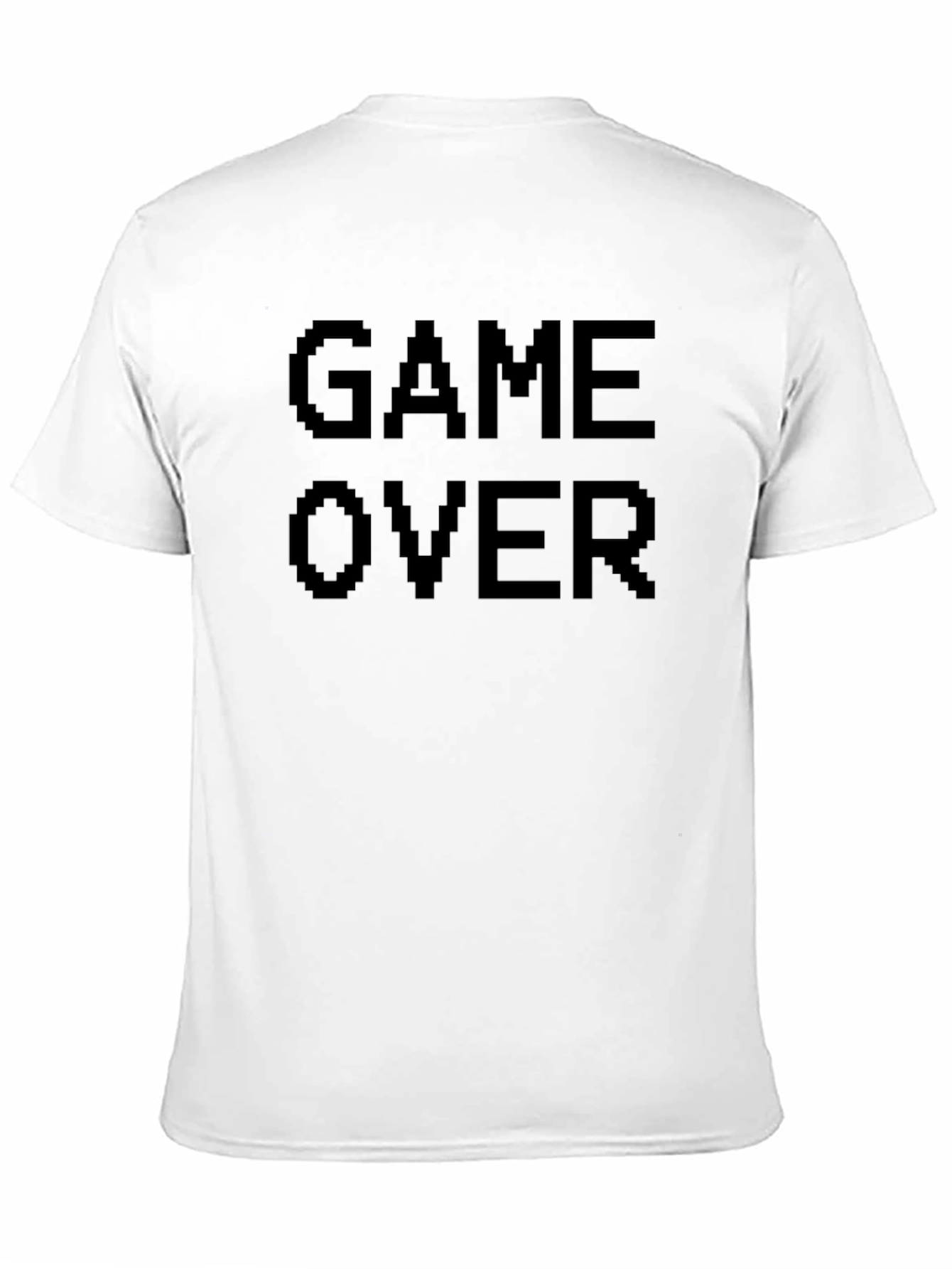 Game Over Pixel Art Black T-Shirt