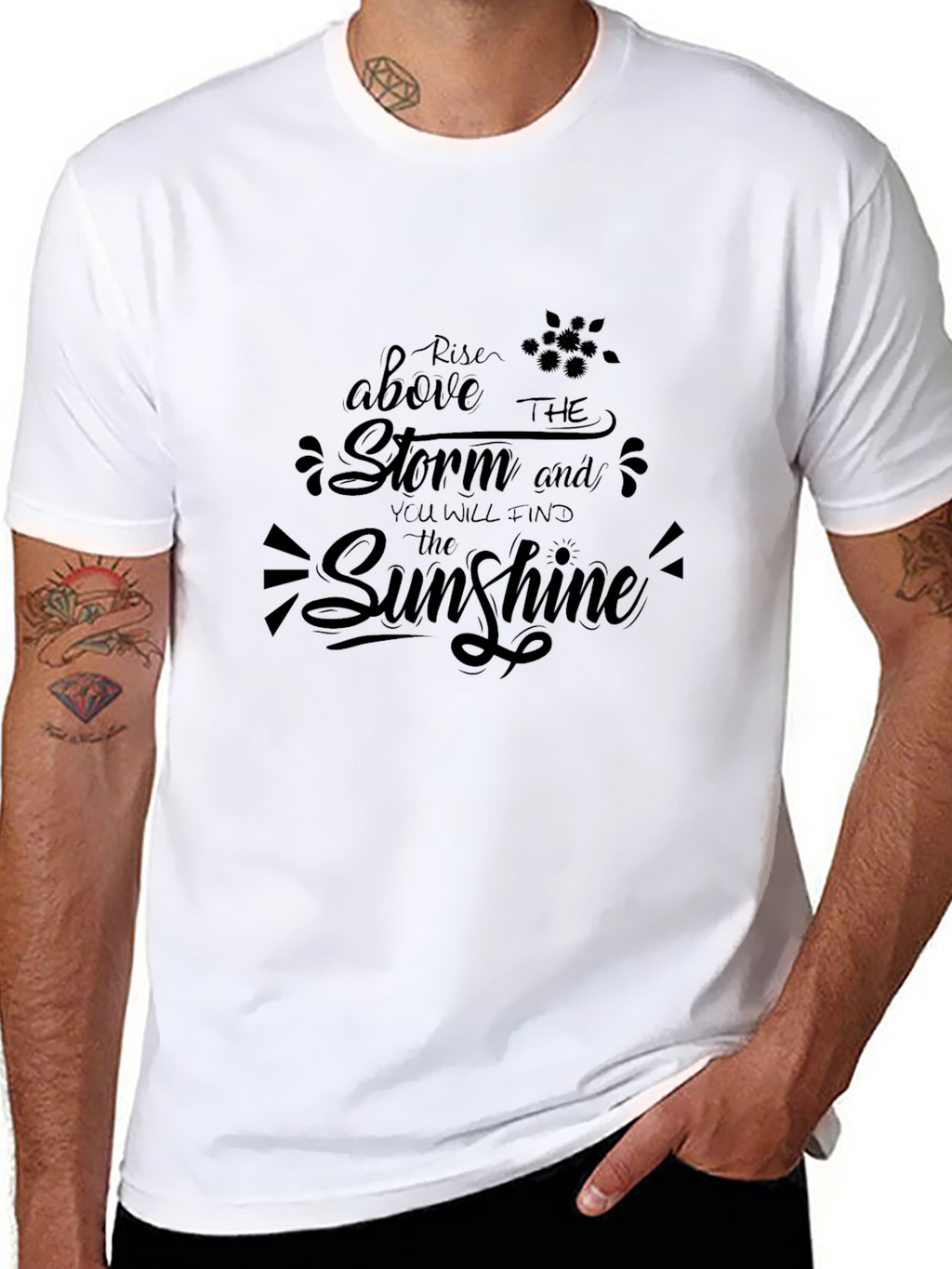 Rise Above the Storm Graphic Tee - Black