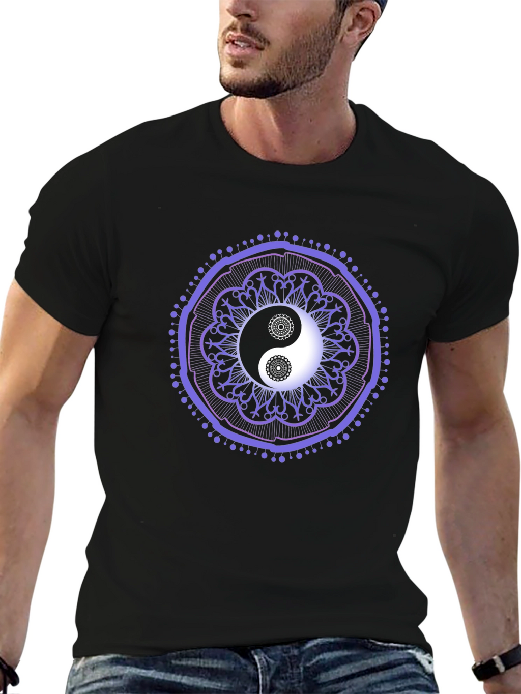 Yin Yang Mandala Graphic Tee - Zen Balance T-Shirt