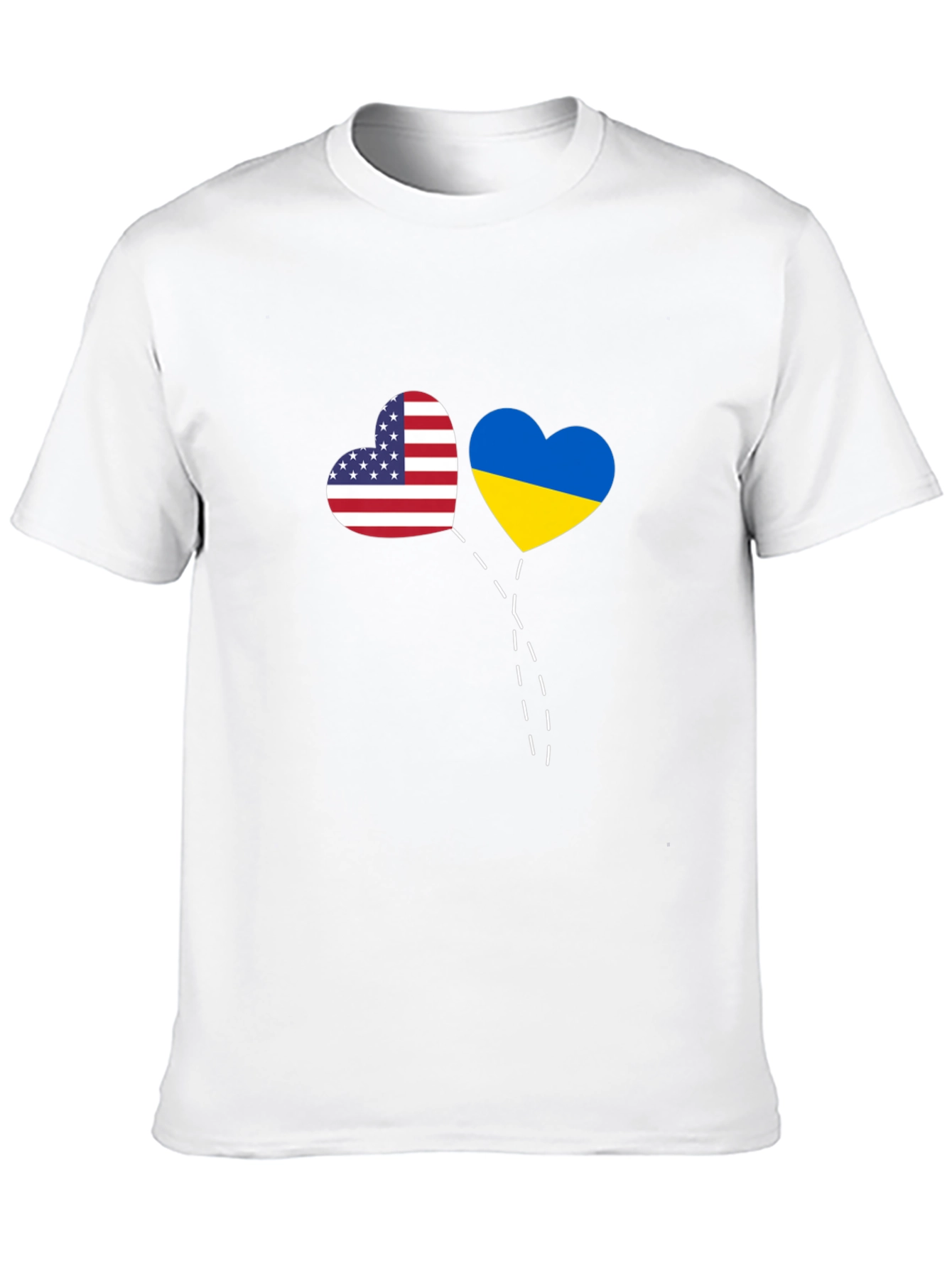 USA & Ukraine Heart T-Shirt - Stand Together