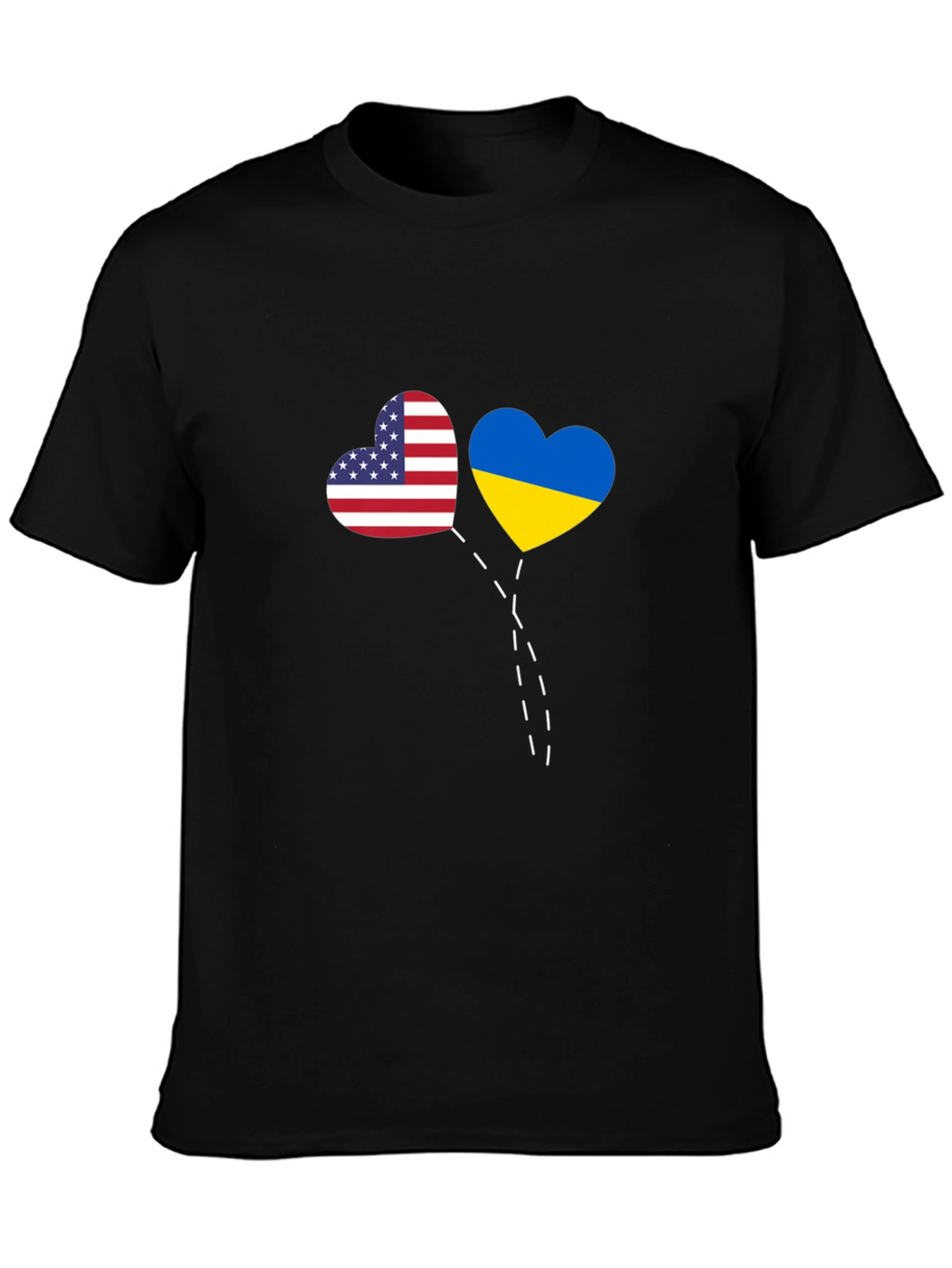 USA & Ukraine Heart T-Shirt - Stand Together