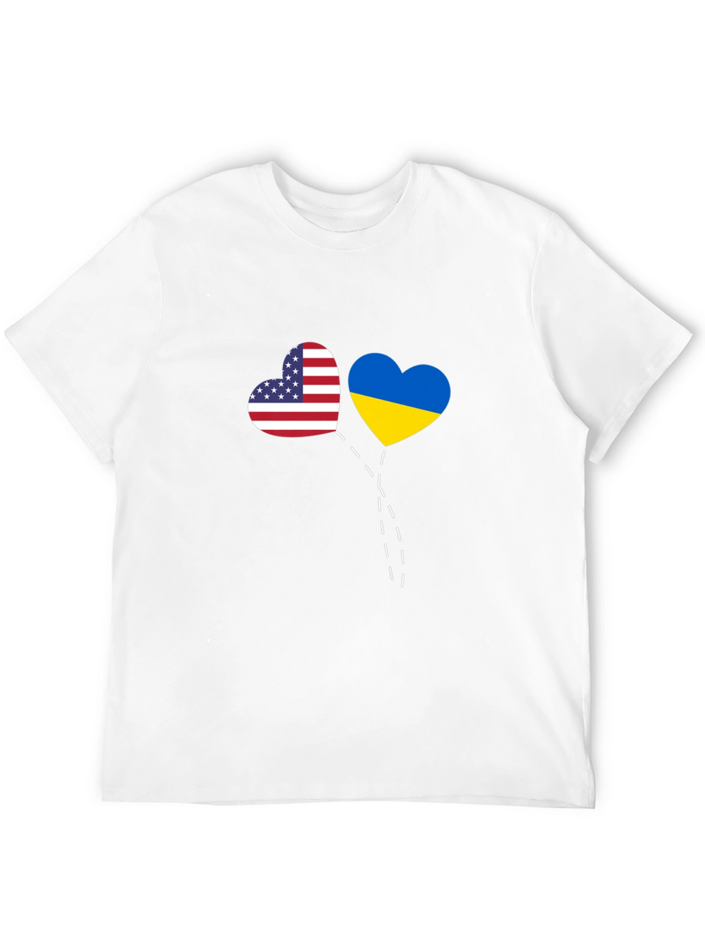 USA & Ukraine Heart T-Shirt - Stand Together