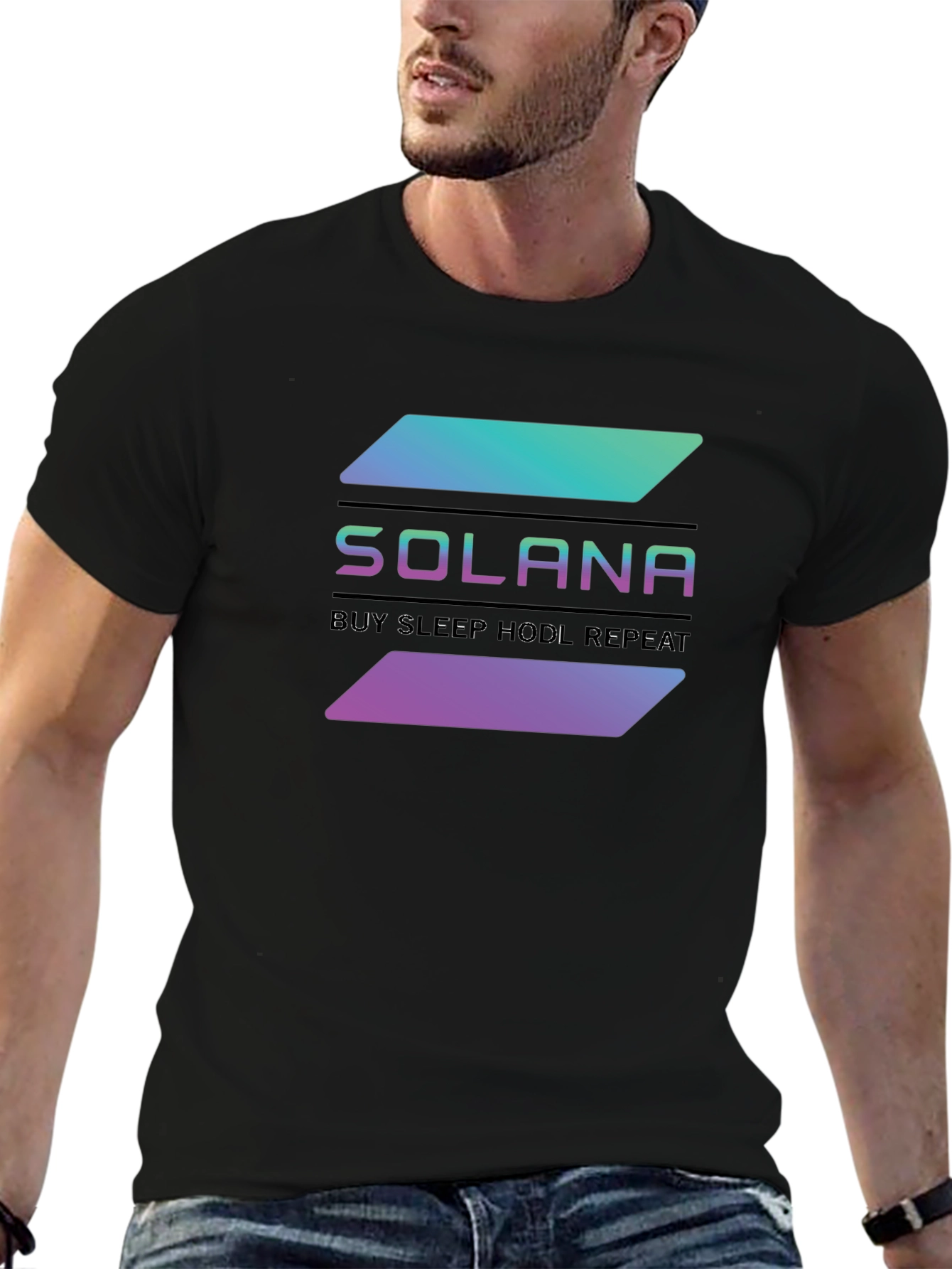 Solana Crypto T-Shirt - Buy Sleep HODL Repeat