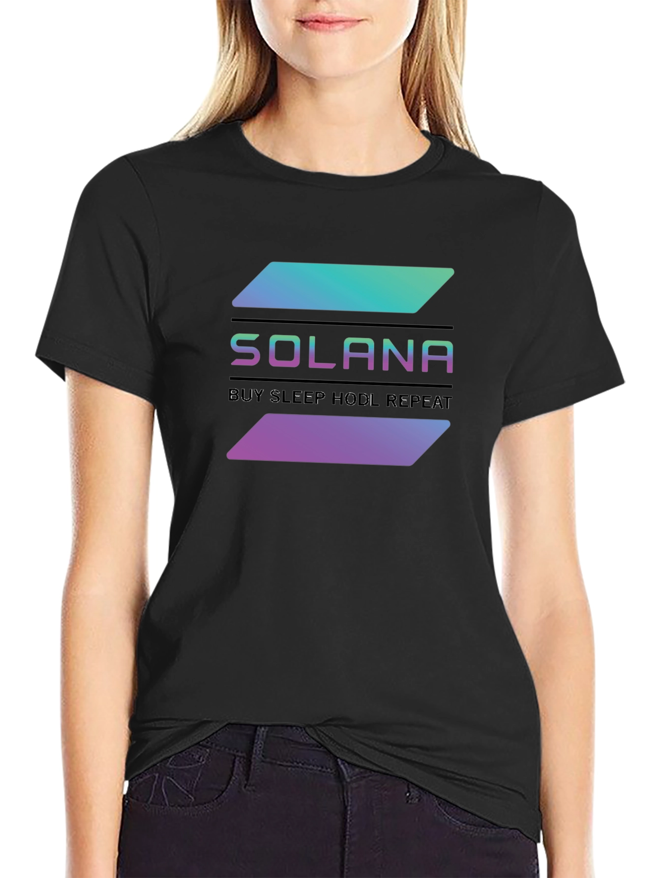 Solana Crypto T-Shirt - Buy Sleep HODL Repeat