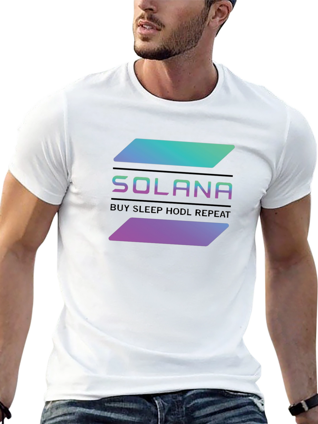 Solana Crypto T-Shirt - Buy Sleep HODL Repeat