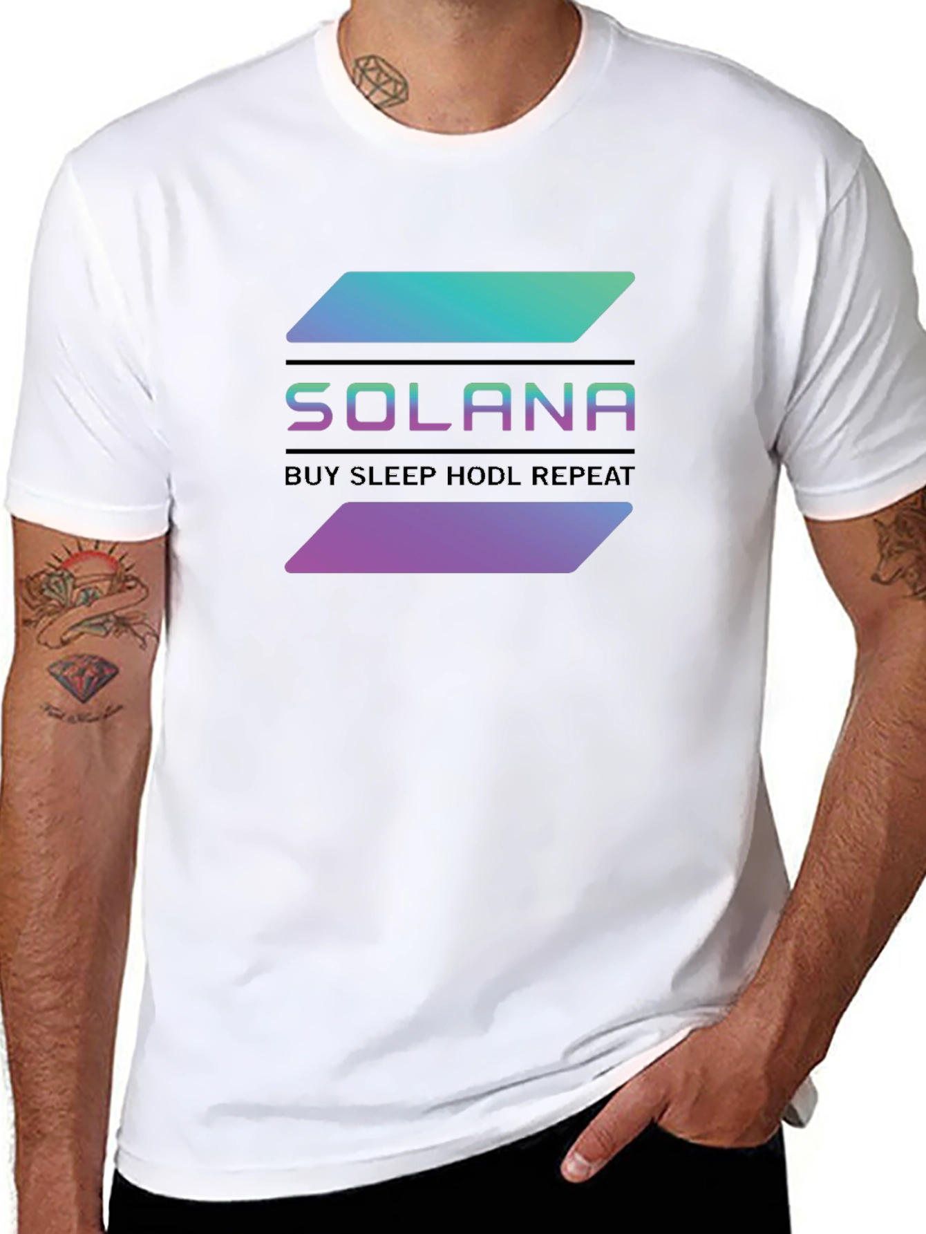 Solana Crypto T-Shirt - Buy Sleep HODL Repeat
