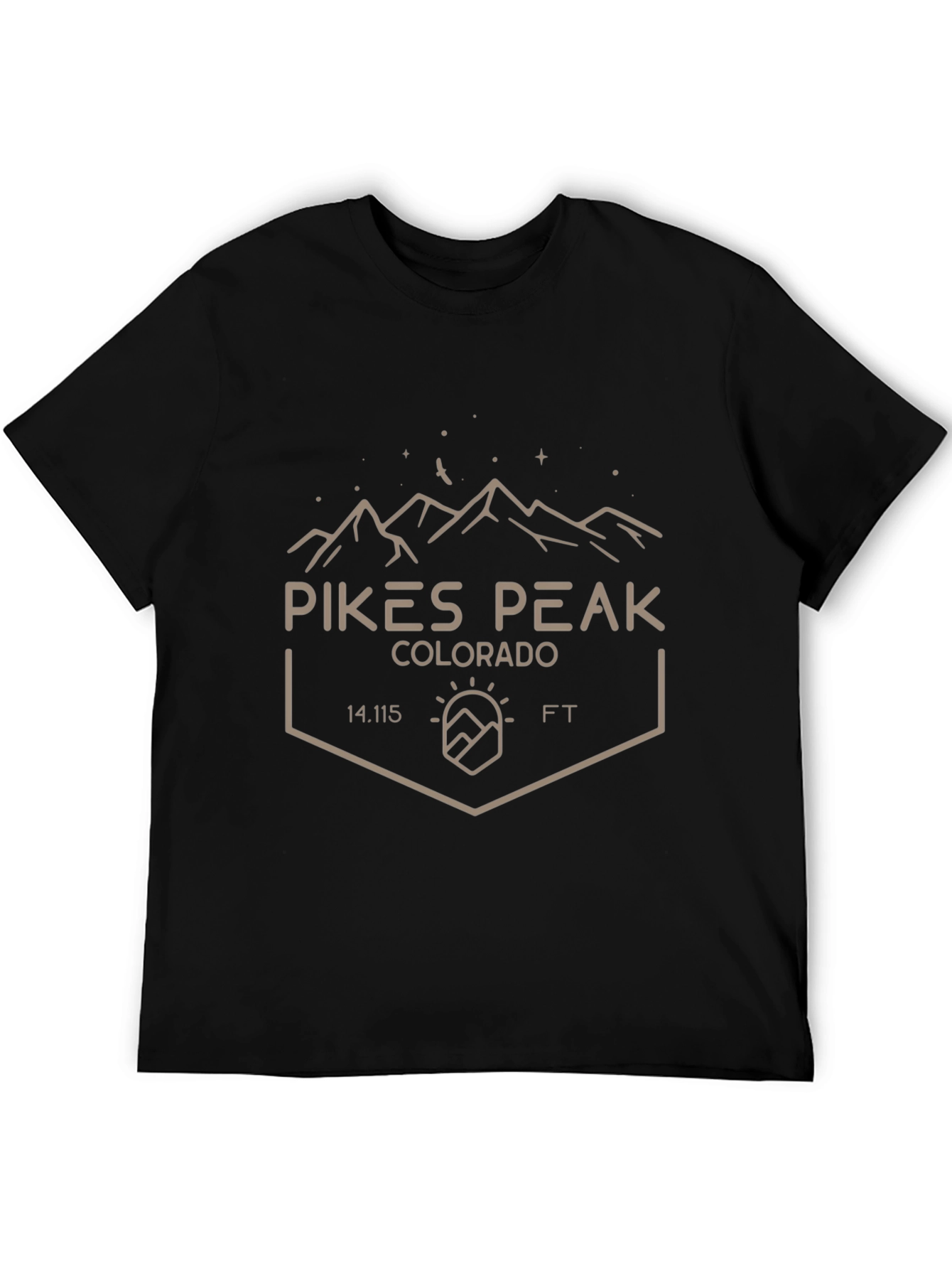 Pikes Peak Colorado Black T-Shirt