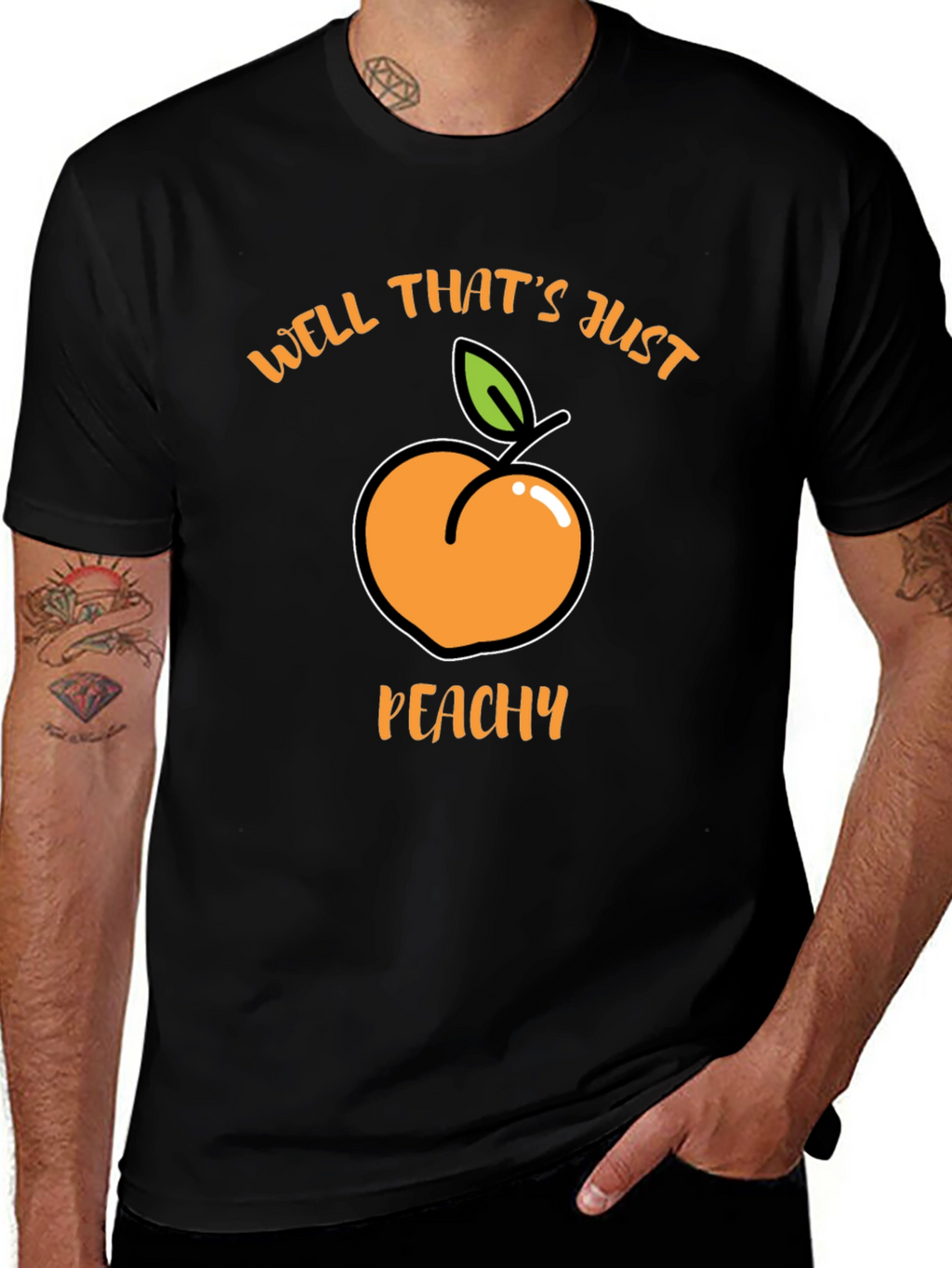 Well Thats Just Peachy Black T-Shirt