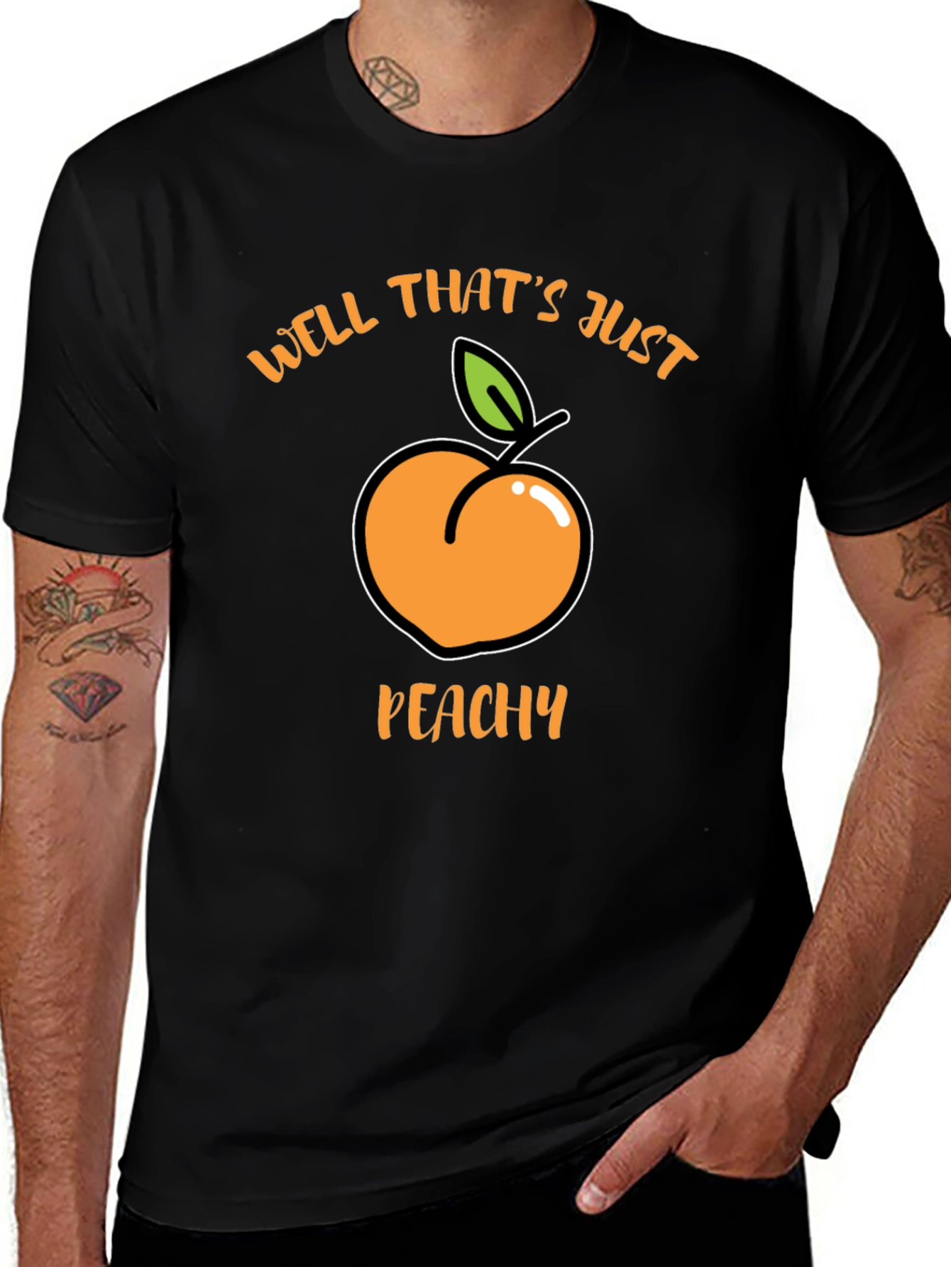 Well Thats Just Peachy Black T-Shirt